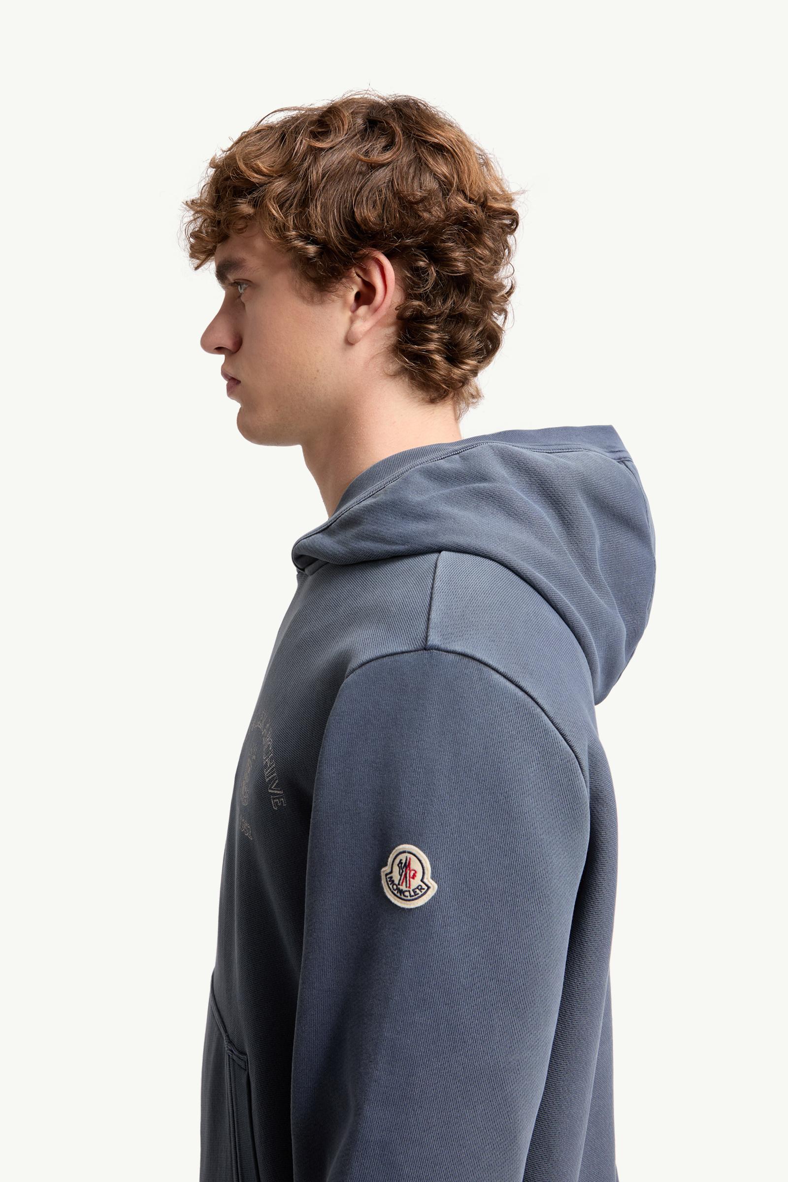 Cobalt Blue Rowing Logo Cotton Hoodie - Sweatshirts for Men