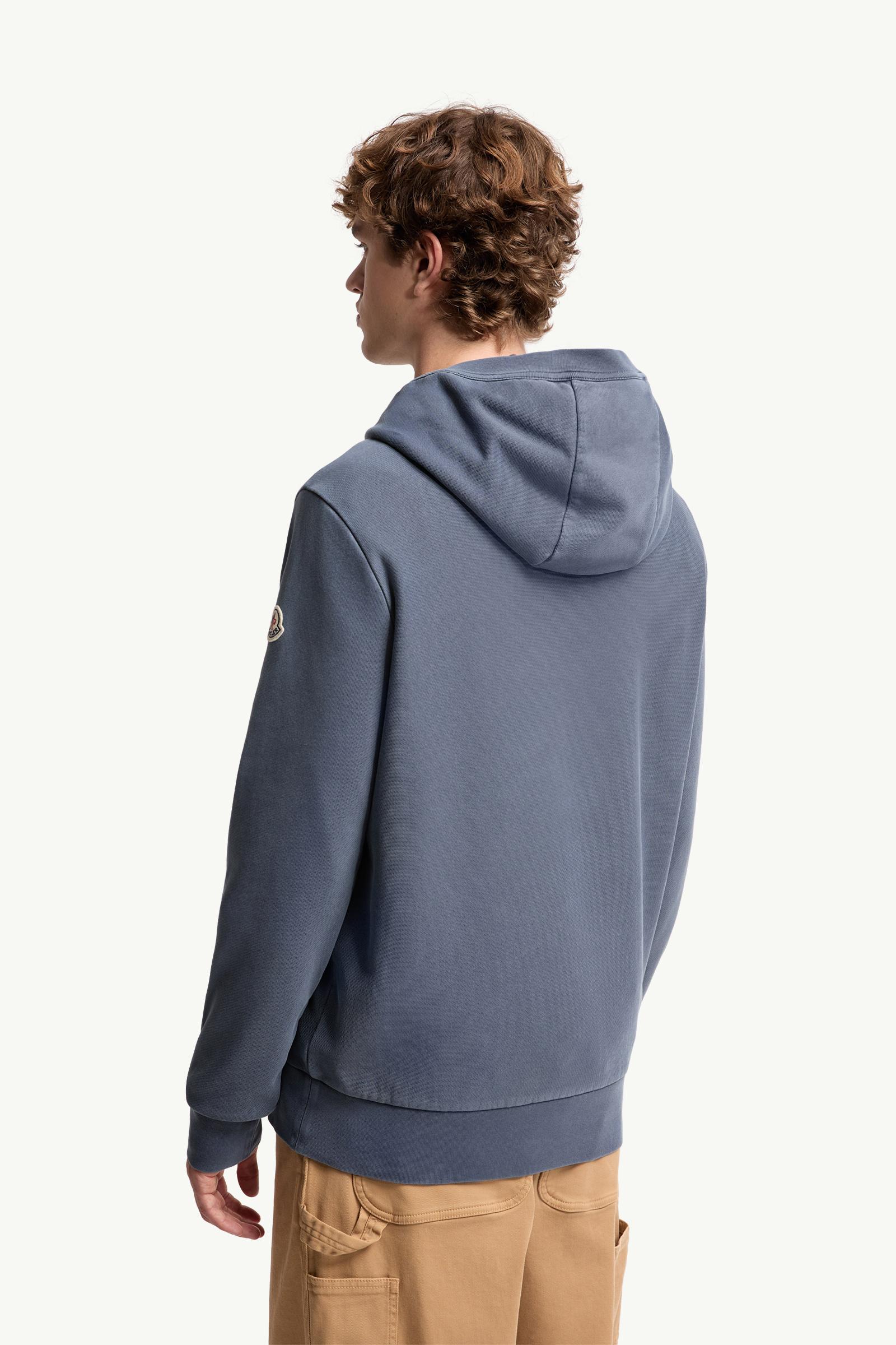 MONCLER レタリング ドローストリング フーディー XL ブルー Cobalt Blue Rowing Logo Cotton Hoodie - Sweatshirts for Men