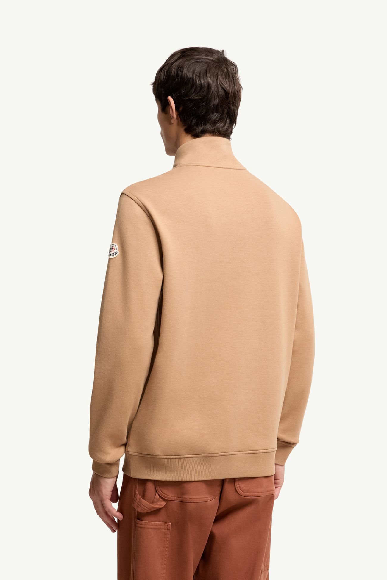 Sudadera de cuello de tortuga con logotipo bordado Hombre Beige Camel Moncler 4