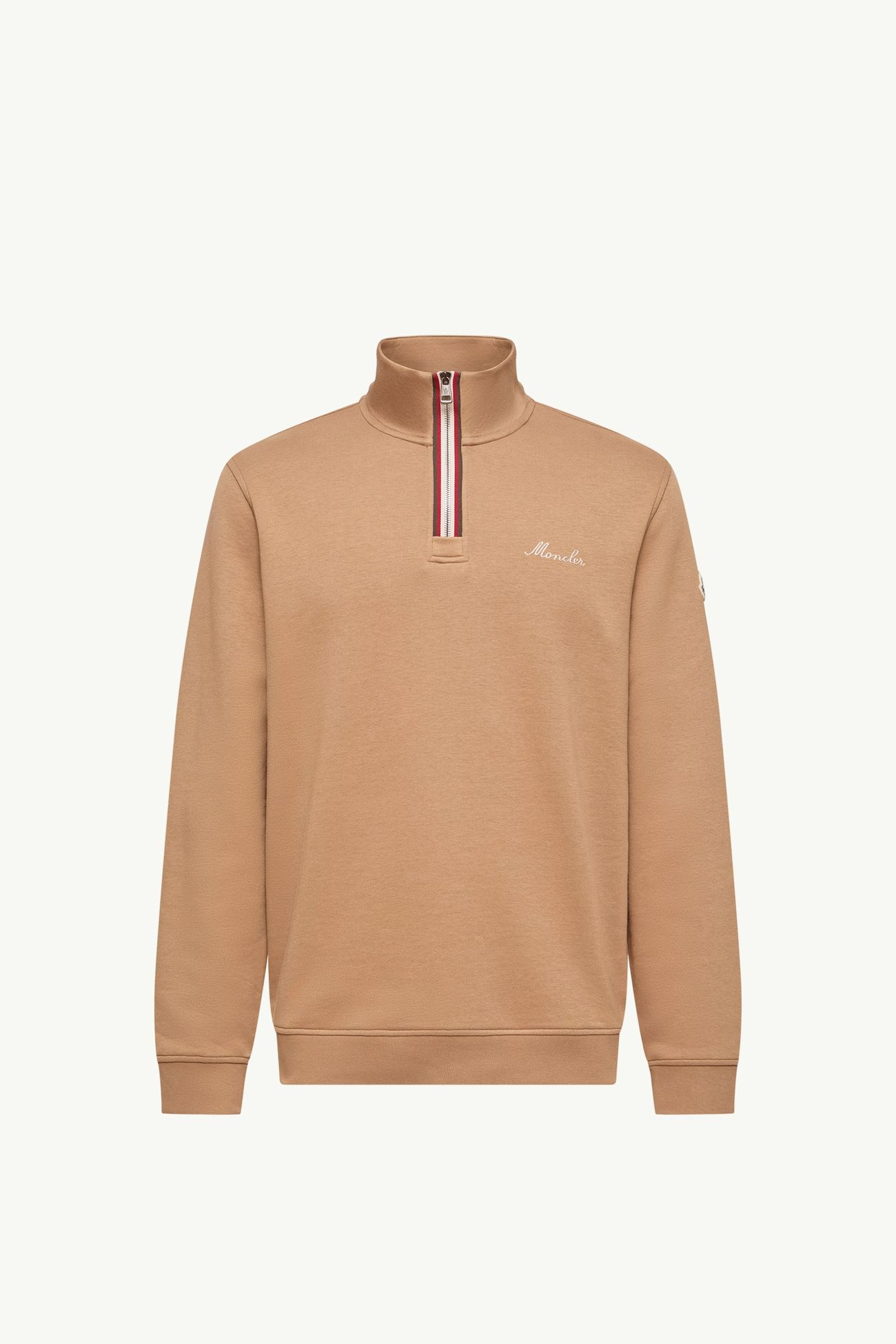 Sweatshirt mit hohem Kragen und aufgesticktem Logo Herren Camel-Beige Moncler 2