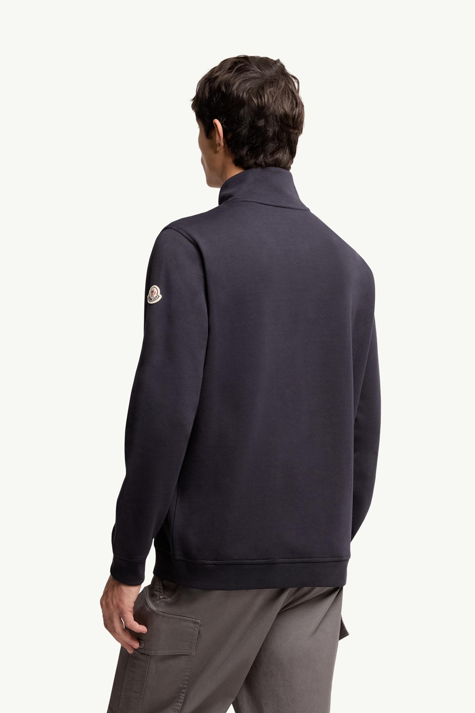 Navy Blue Embroidered Logo Turtleneck Sweatshirt - Sweatshirts for