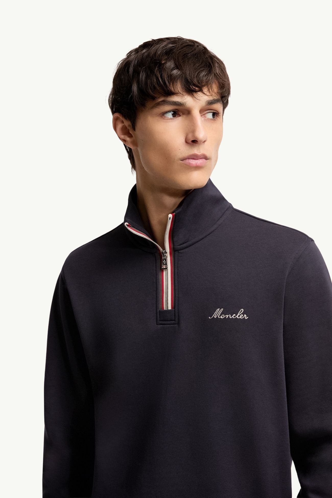 Sweatshirt mit hohem Kragen und aufgesticktem Logo Herren Navyblau Moncler 5