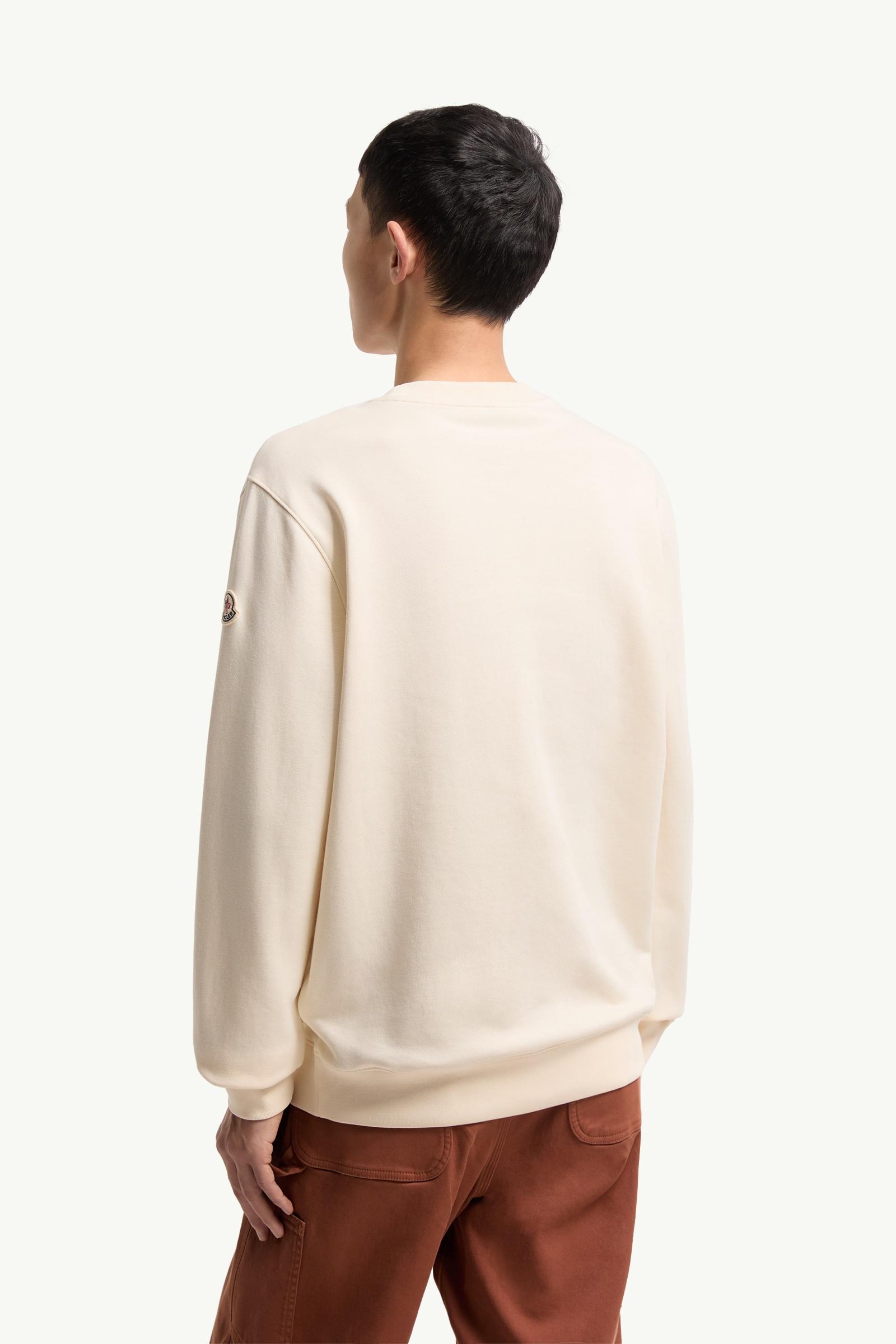 White Ivory Cotton Blend Logo Sweatshirt - Sweatshirts for Men
