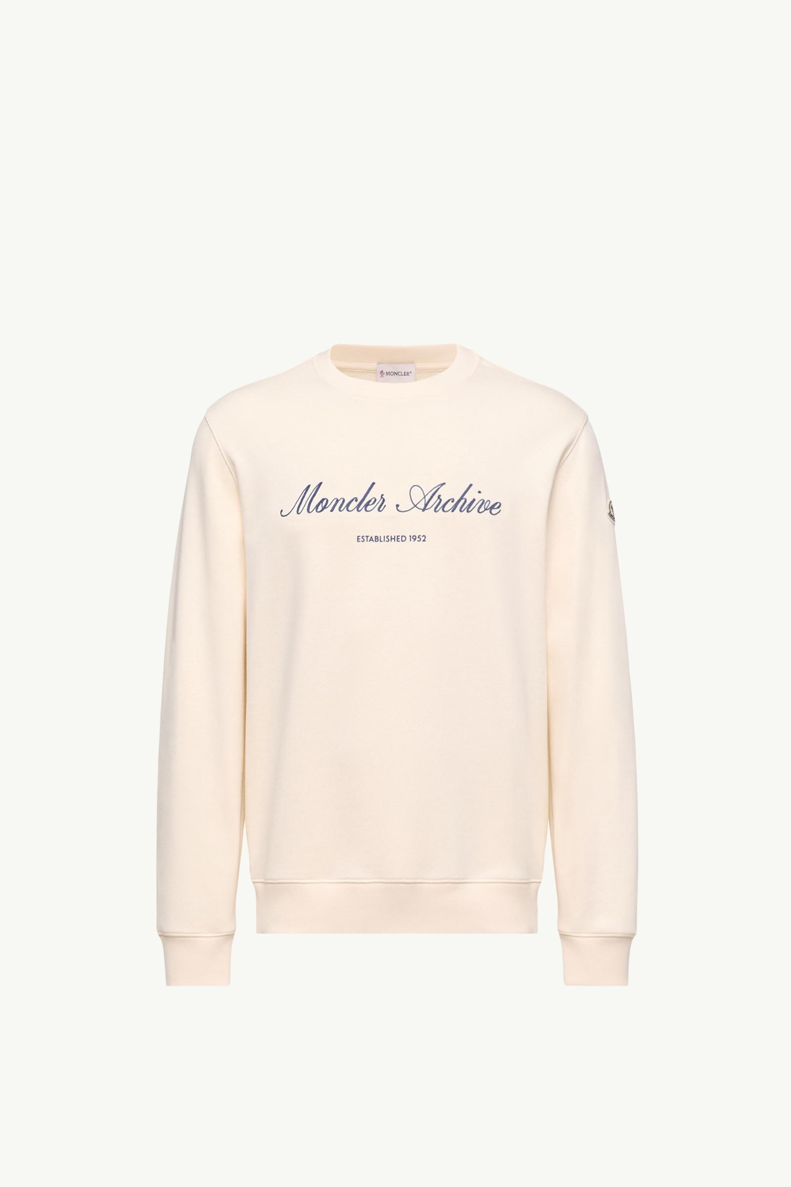 White Ivory Cotton Blend Logo Sweatshirt - Sweatshirts for Men