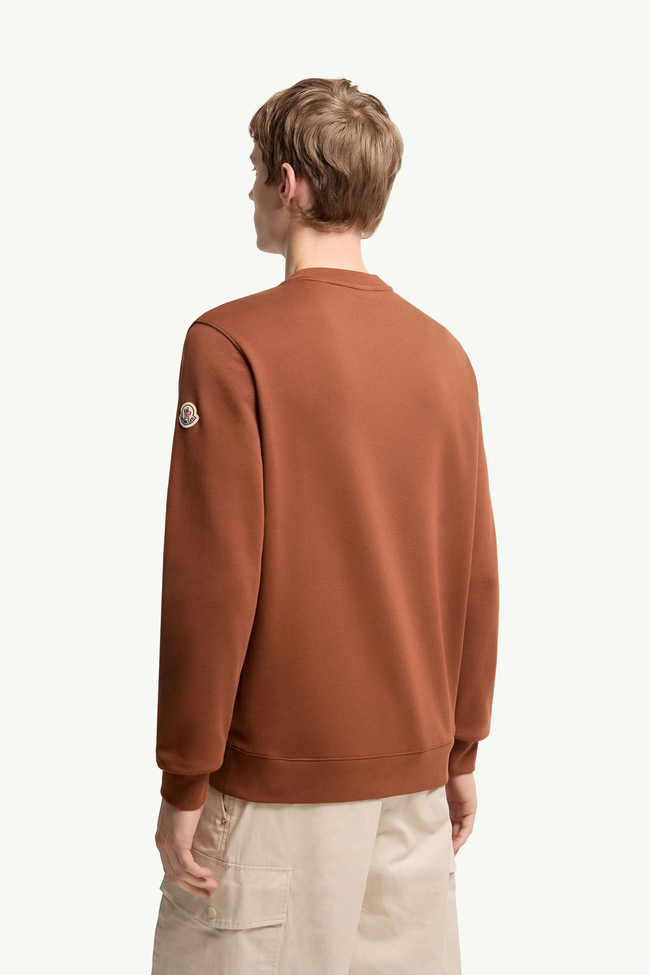 Sudadera de mezcla de algodón con logotipo Hombre Rojo Marrón Moncler 4