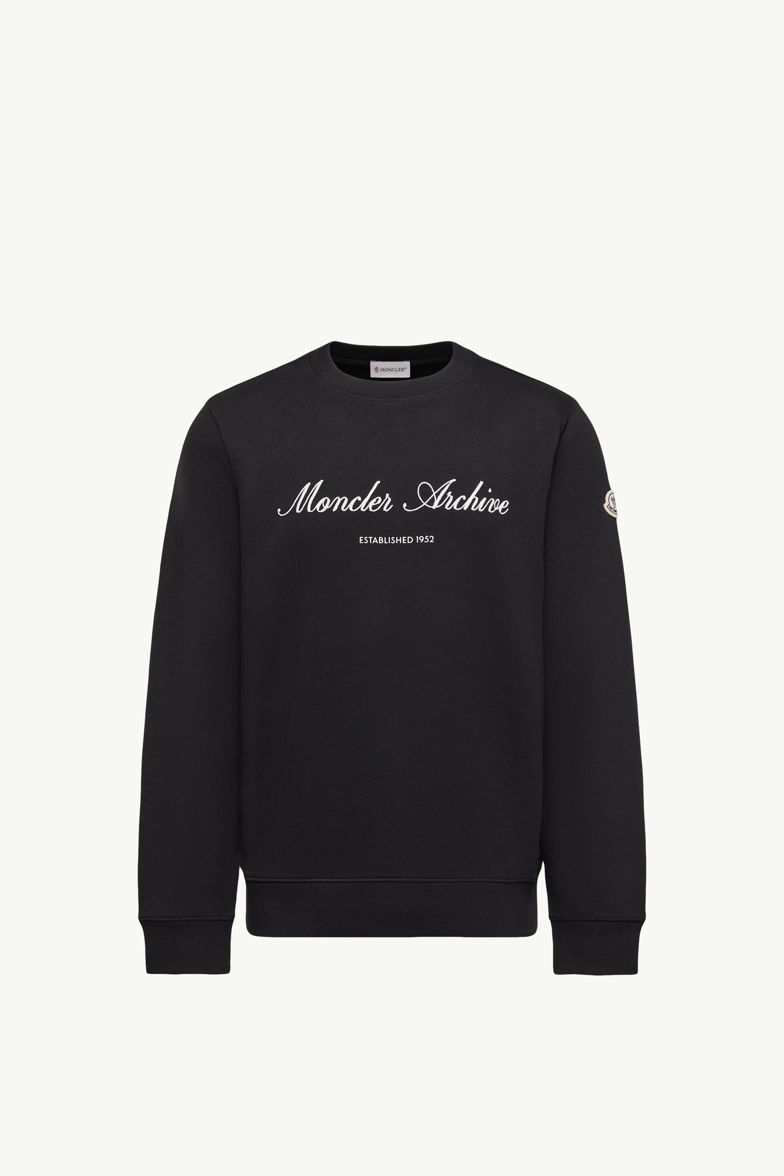 Black Cotton Blend Logo Sweatshirt - Sweatshirts for Men | Moncler US