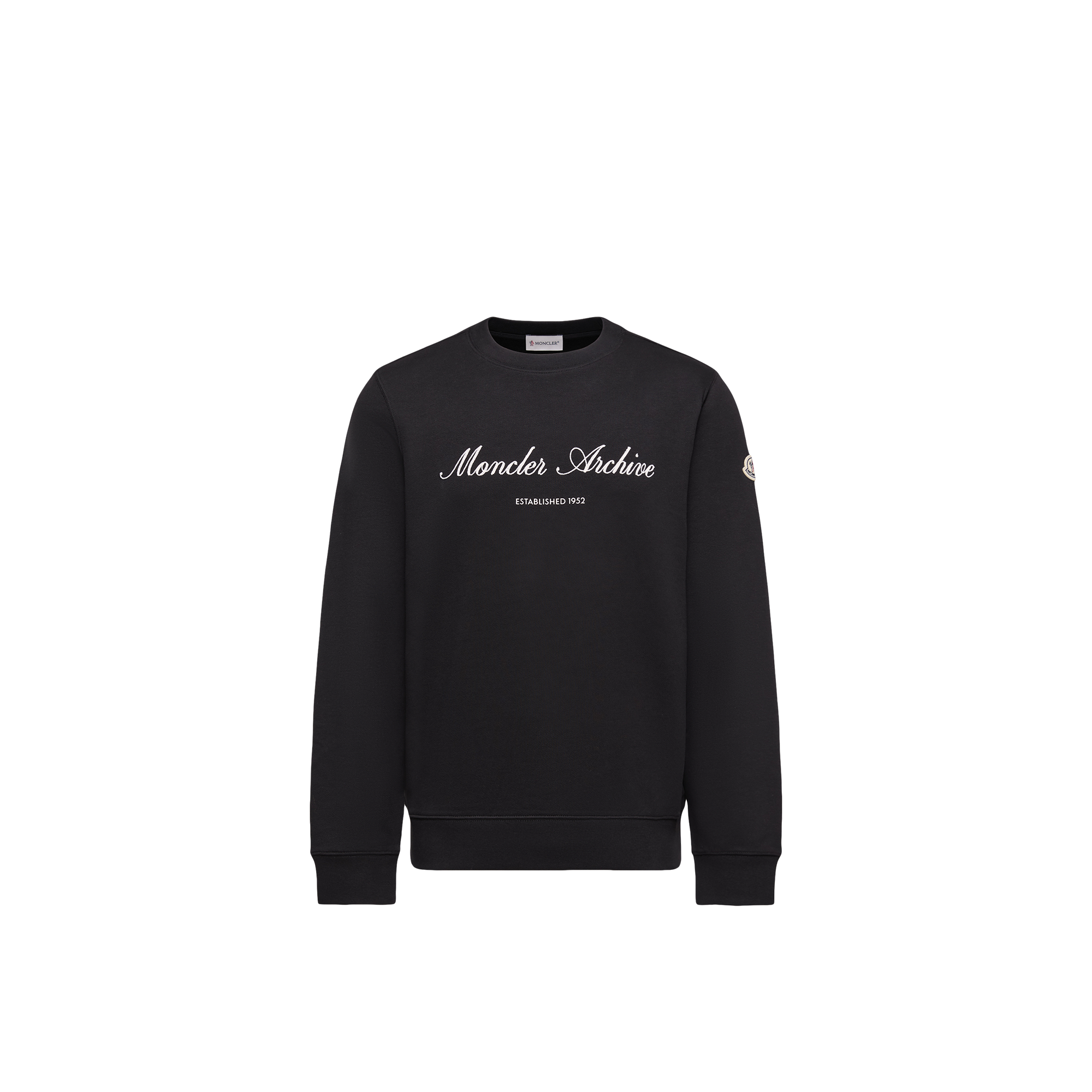Moncler   Cotton Blend Logo Sweatshirt for Men in Black, Size: L