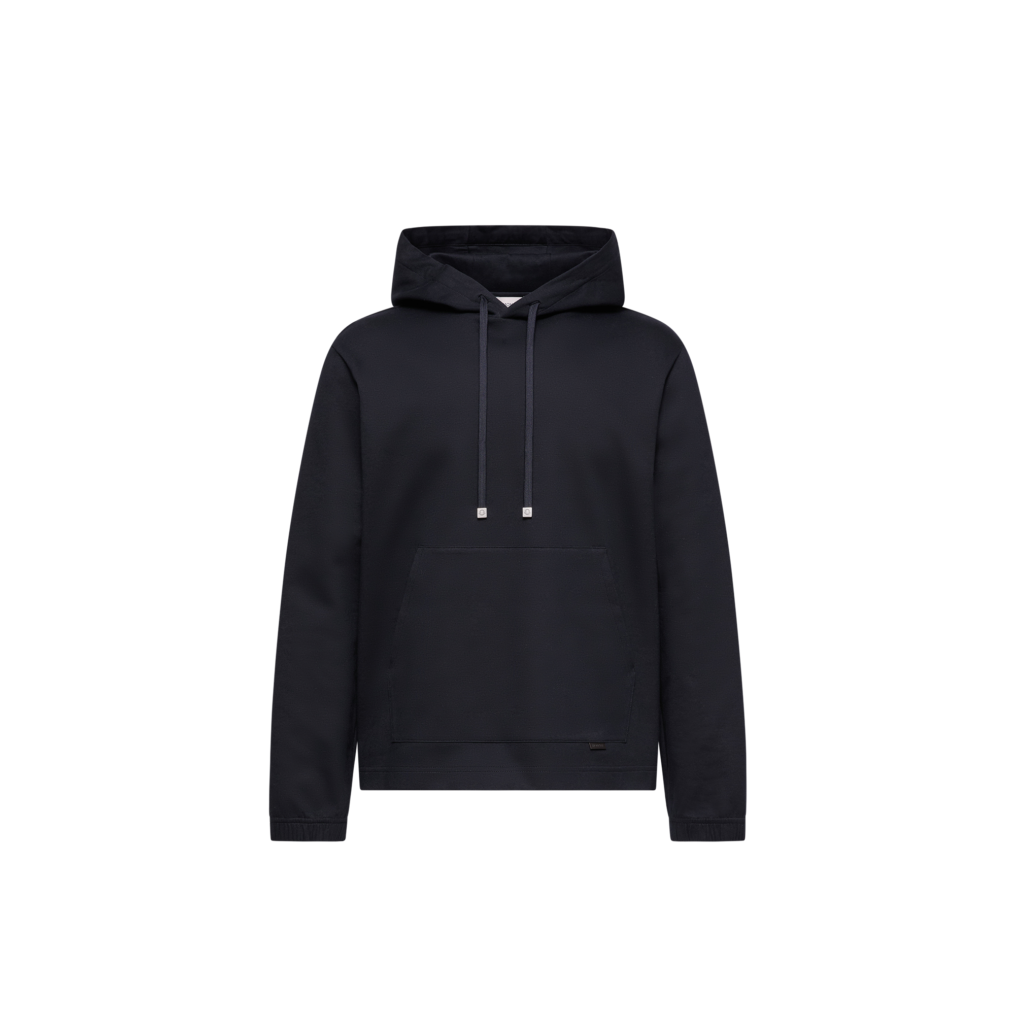 Moncler   Leather Logo Cotton Blend Hoodie for Men in Blue, Size: M