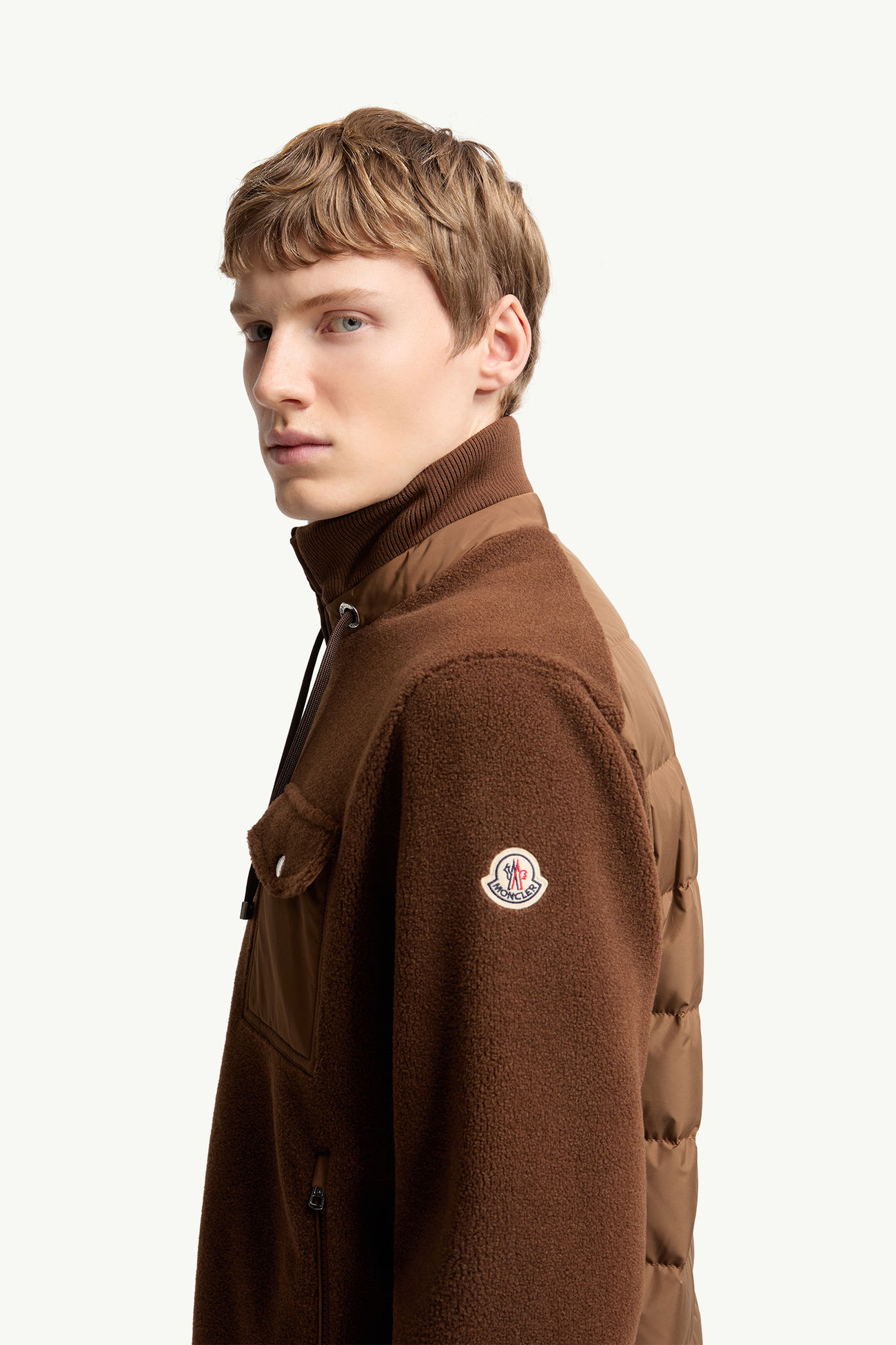 Sweat zippé matelassé Hommes Marron Moncler 1