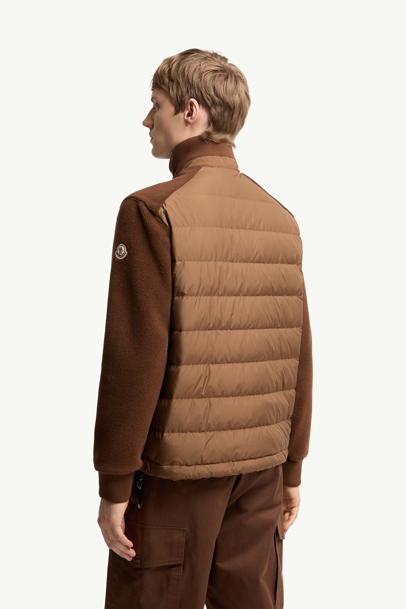 Felpa imbottita effetto teddy con zip Uomo Marrone Moncler 4