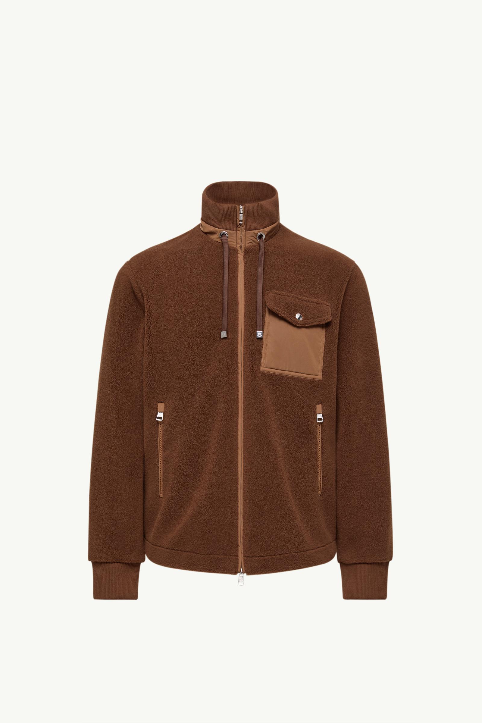 Brown Padded Teddy Zip-Up Sweatshirt - Sweatshirts for Men