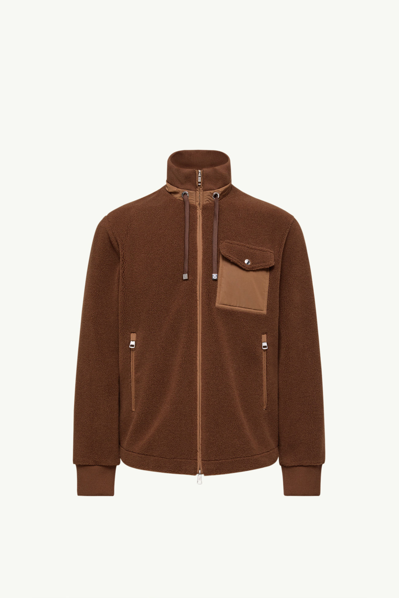 Sweat zippé en teddy matelassé Hommes Marron Moncler 2