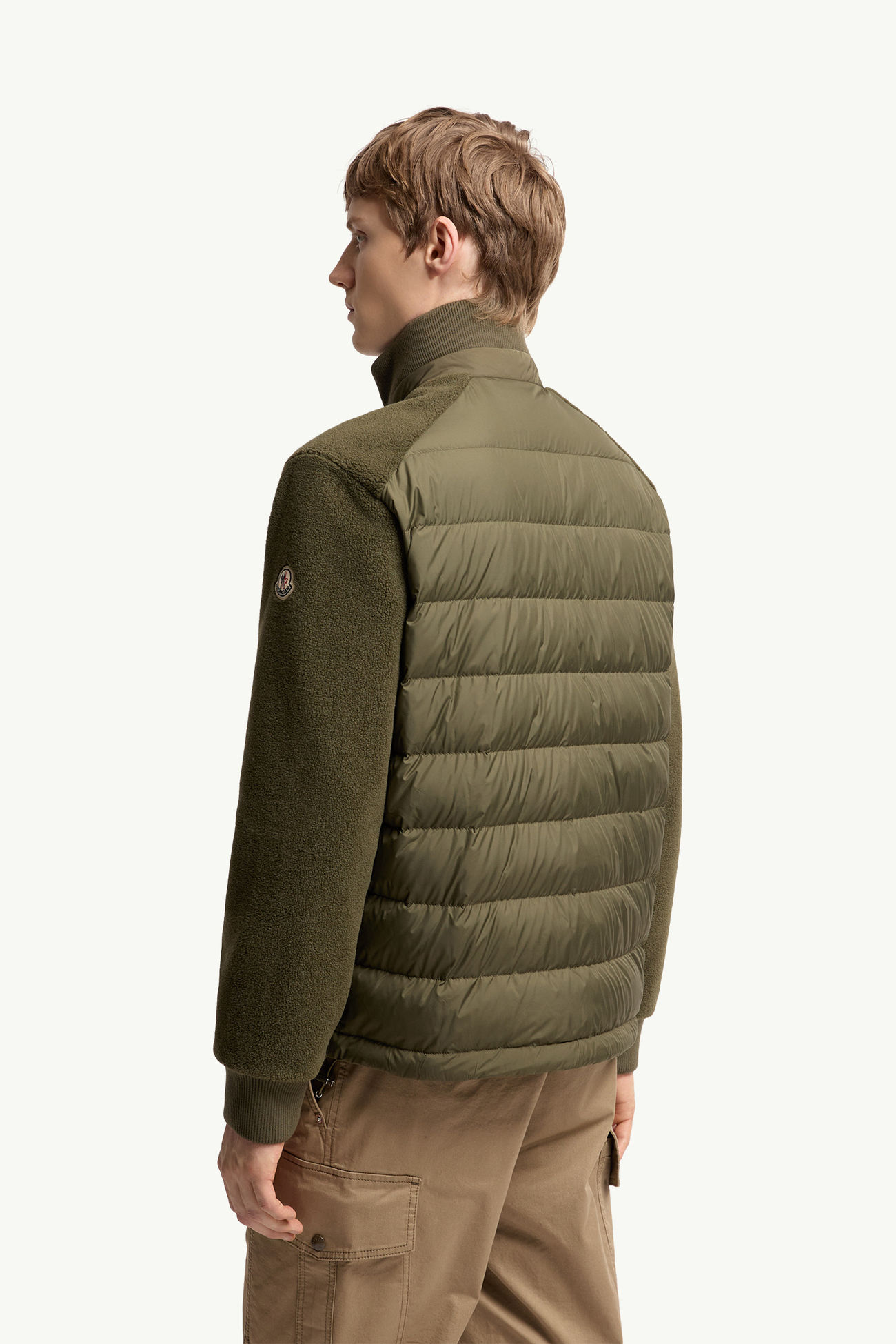Sudadera acolchada con cremallera Hombre Verde Oliva Moncler 4