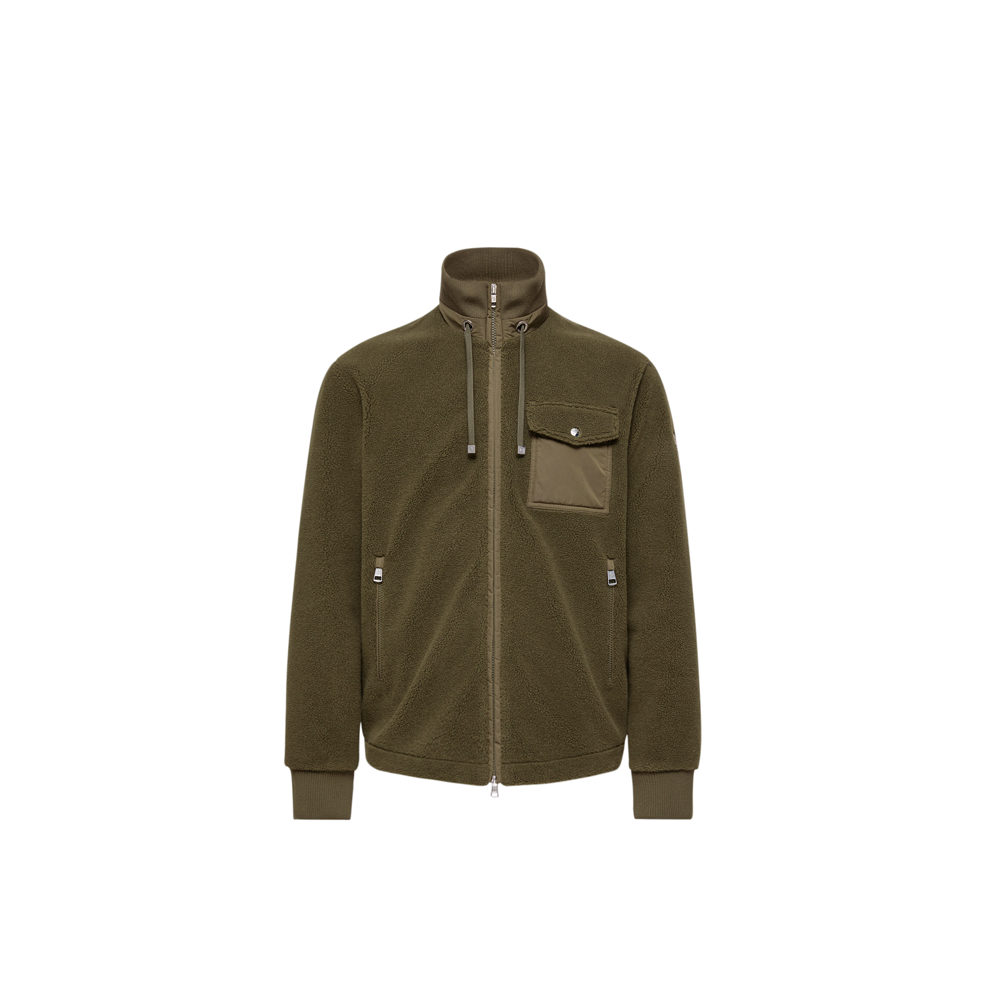 Moncler   Padded Teddy Zip-Up Sweatshirt for Men in Green, Size: S