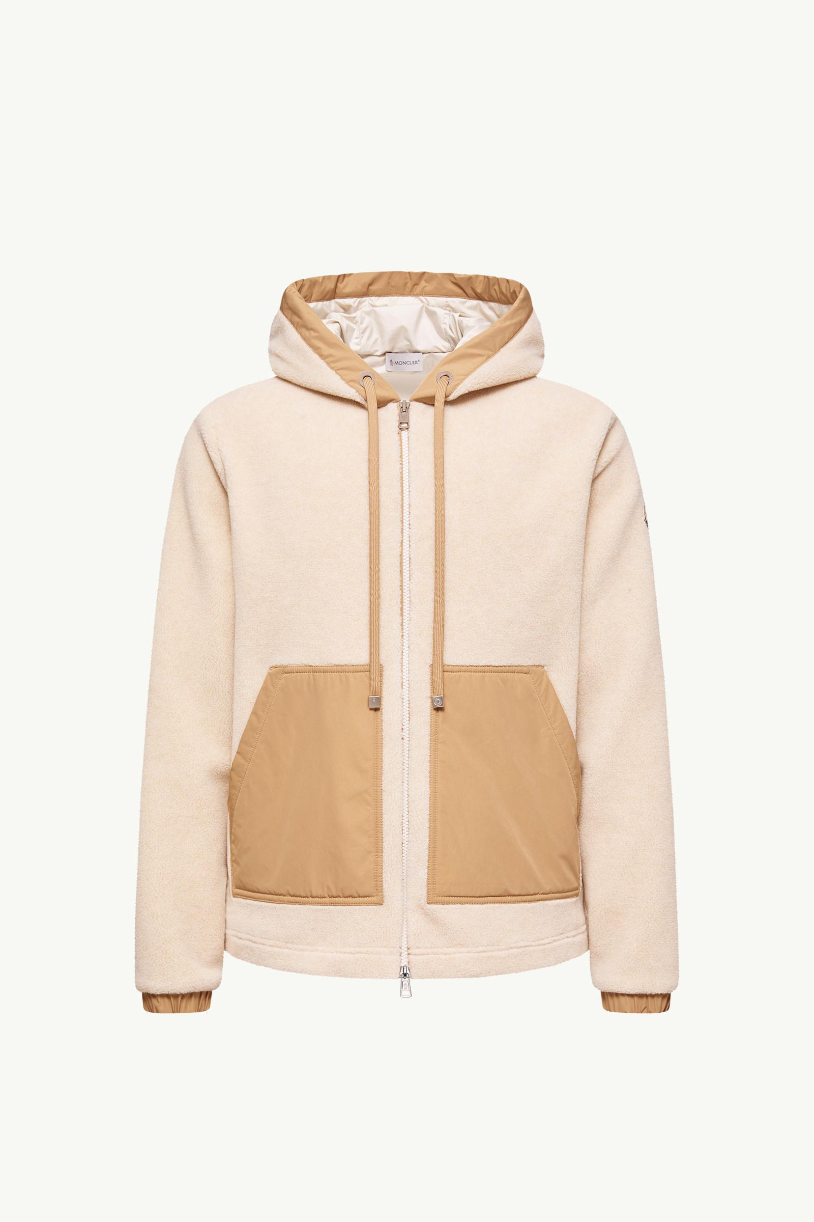 Light Beige Teddy Zip-Up Hoodie - Sweatshirts for Men | Moncler US