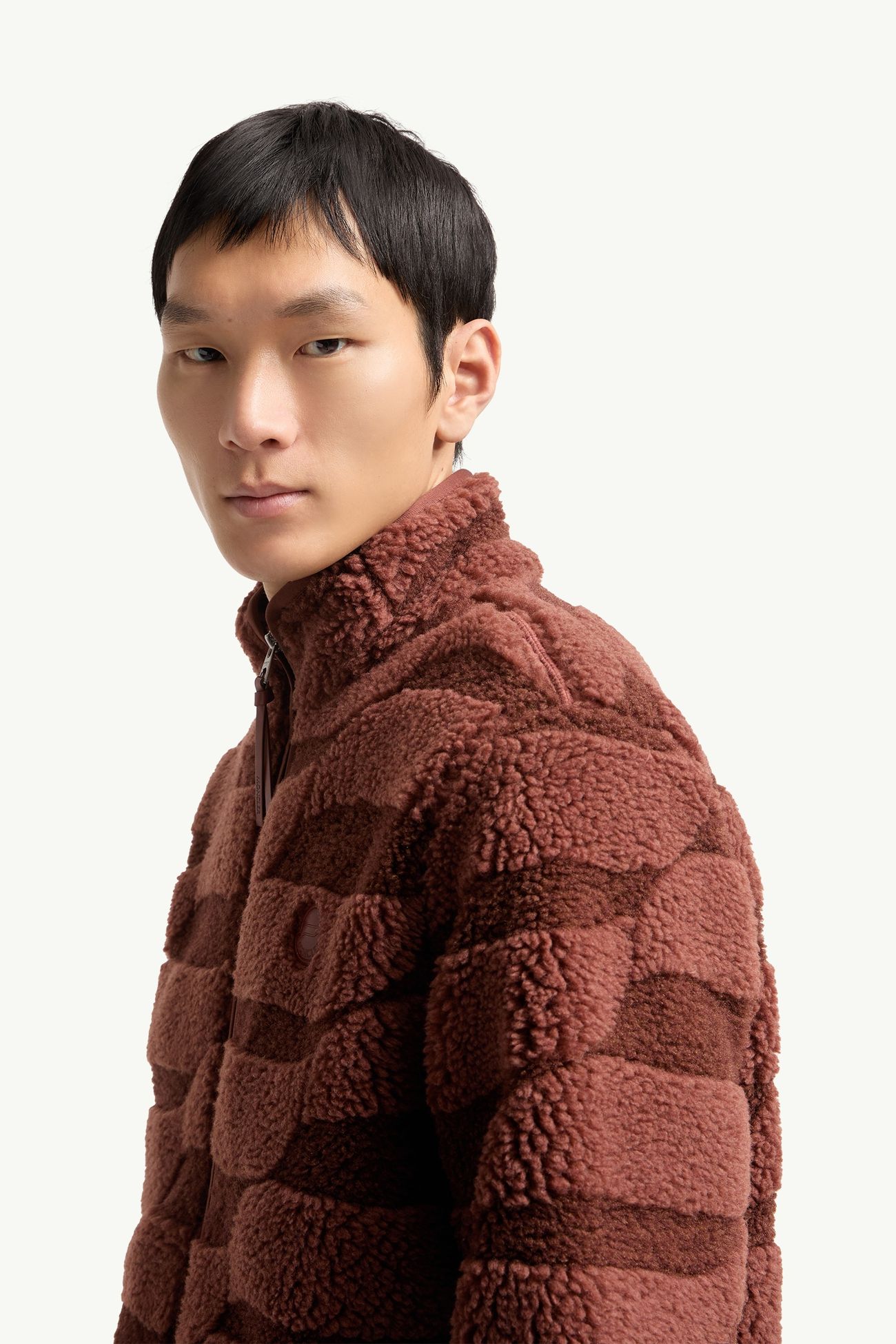 Teddy-Jacquard-Sweatshirt mit Reißverschluss Herren Braun Moncler 1