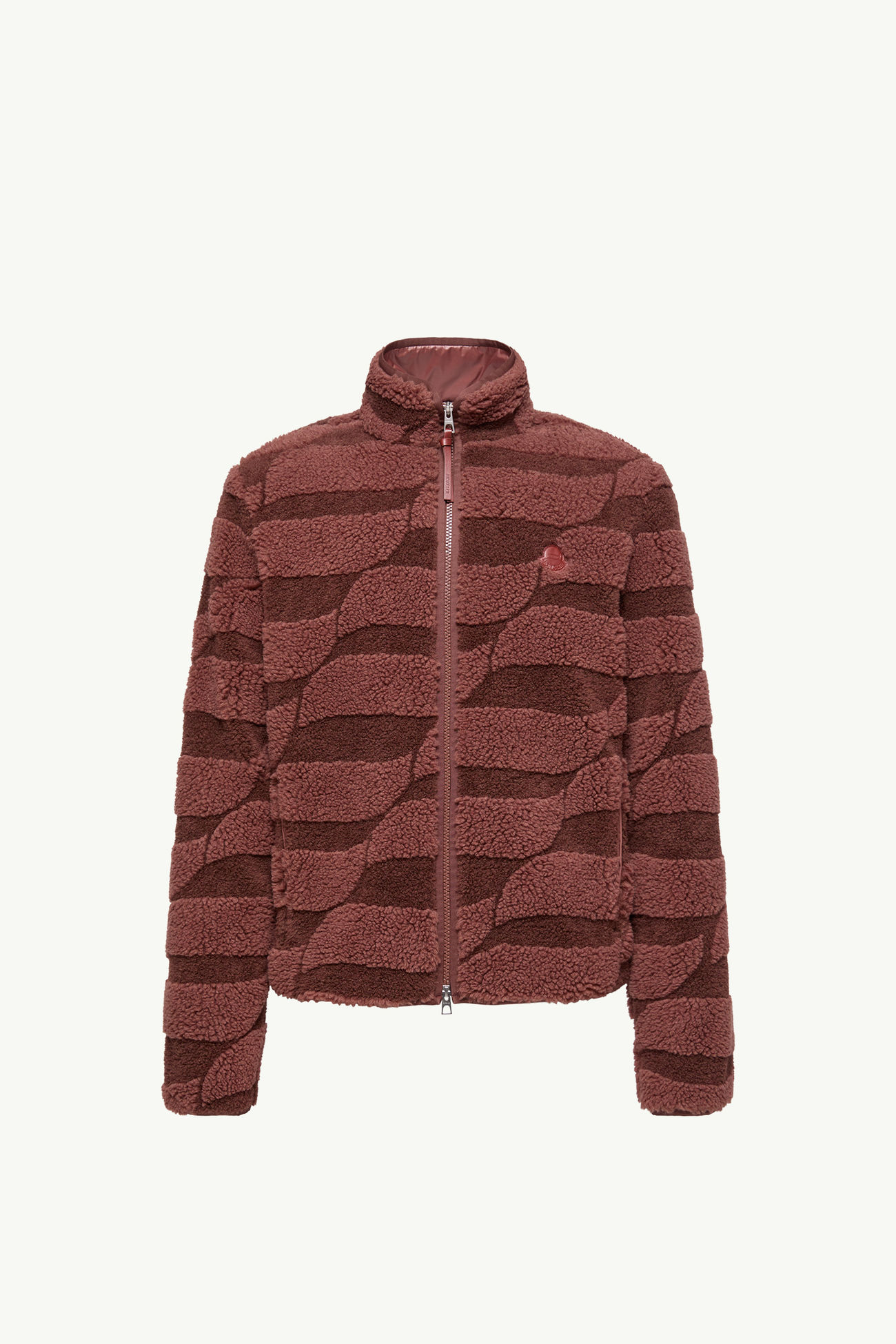 Teddy Jacquard Zip-Up Sweatshirt Men Brown Moncler 2