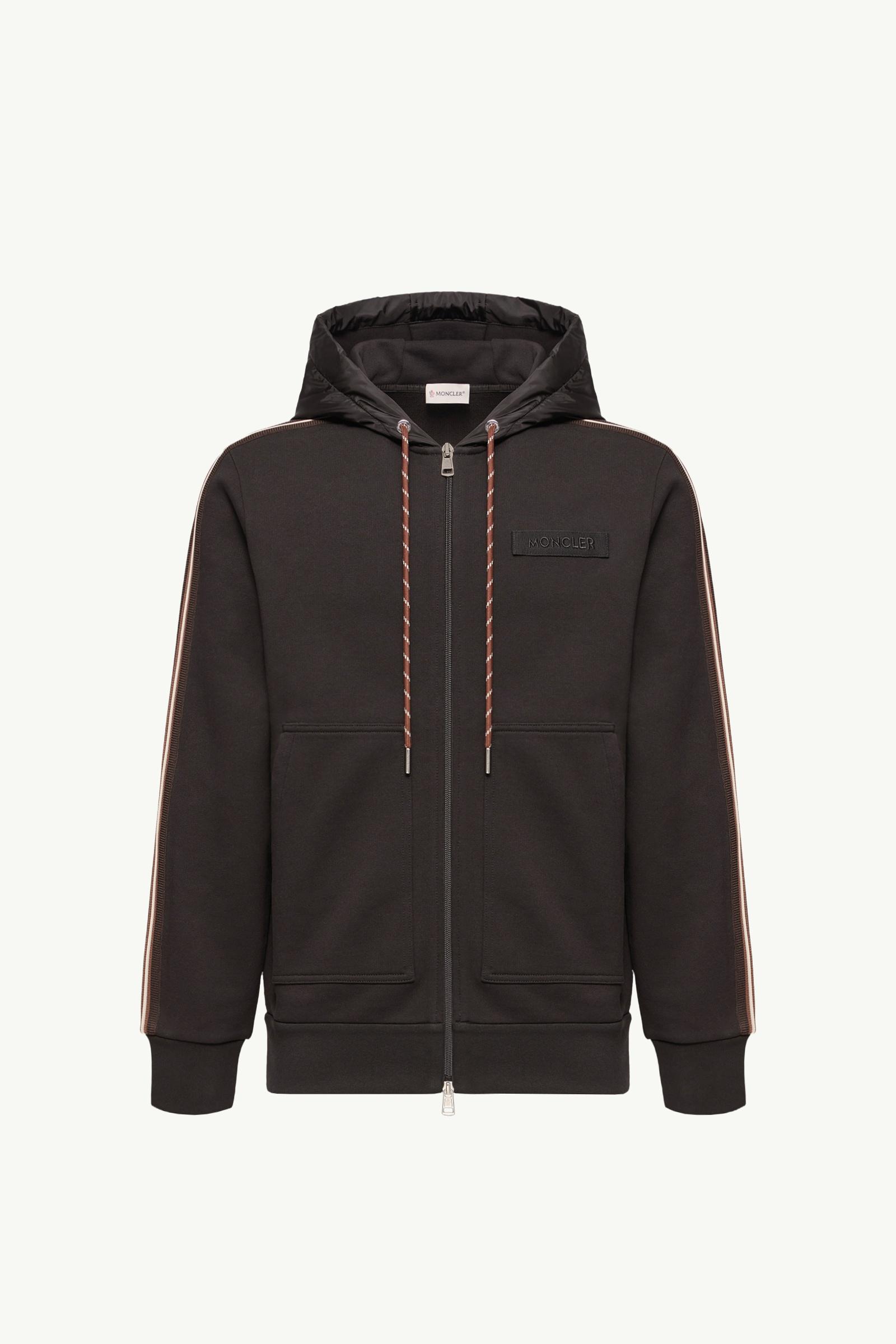 Striped Logo Cotton Hoodie Men Black Moncler, 1 of 0