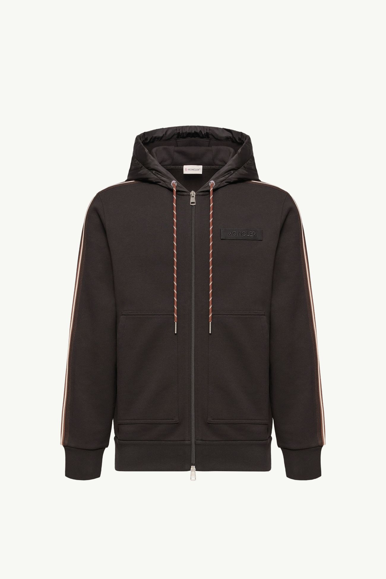 Sweat à capuche en coton à logo rayé Hommes Noir Moncler 2