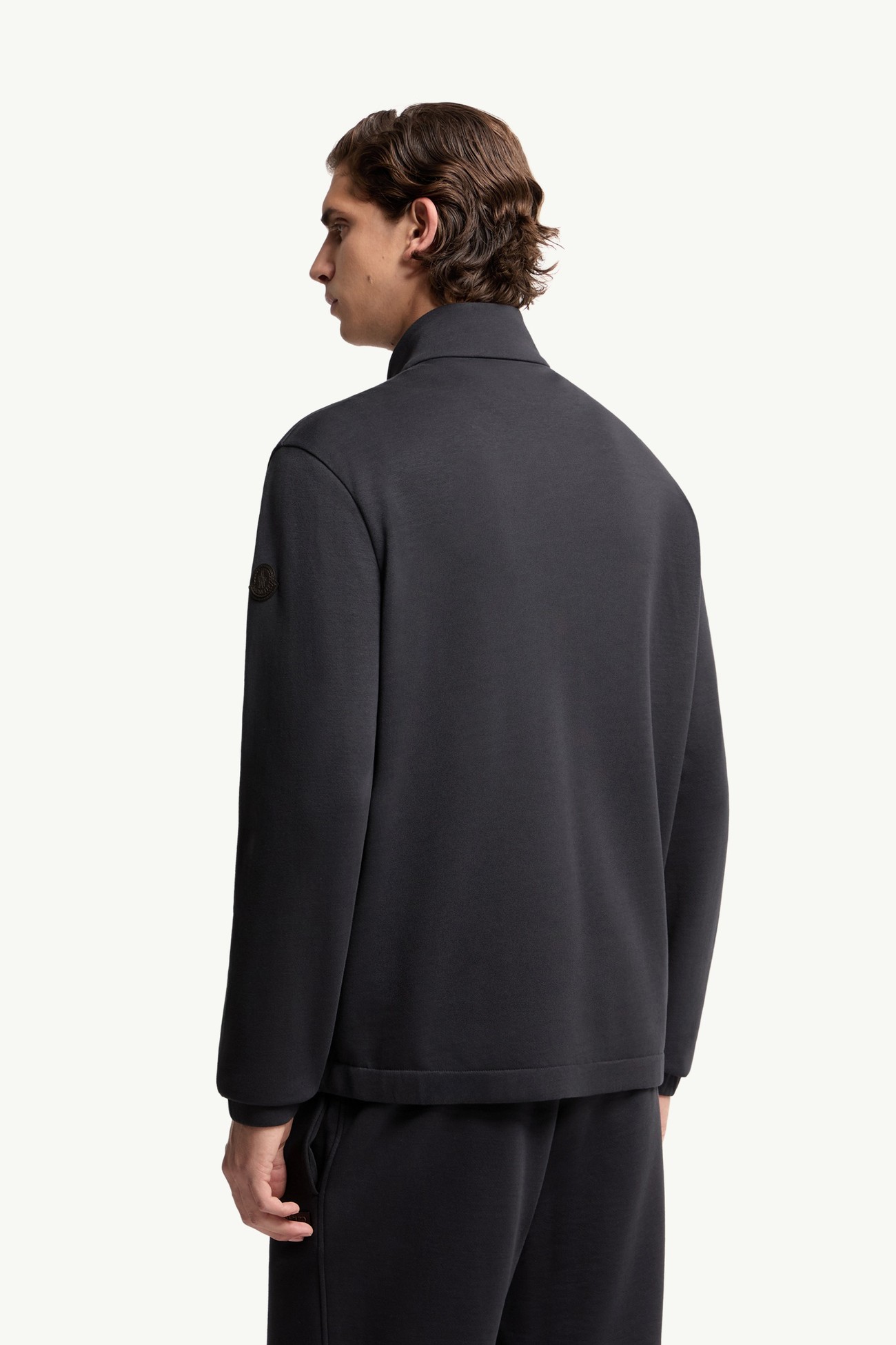 Felpa con zip in misto cotone Uomo Blu Scuro Moncler 4