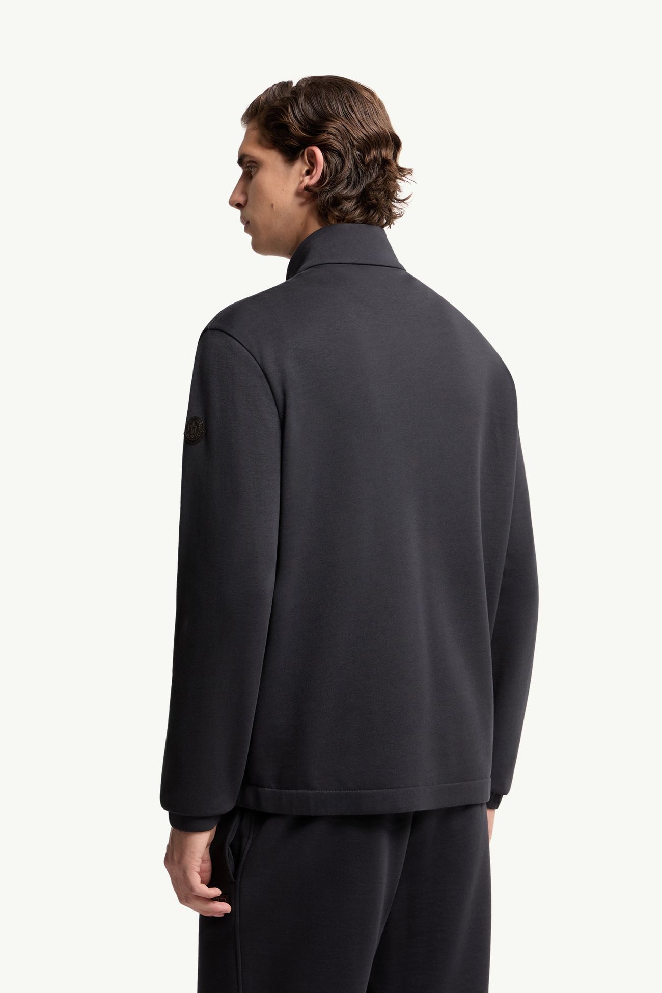 Sweat zippé en coton mélangé Hommes Bleu foncé Moncler 4