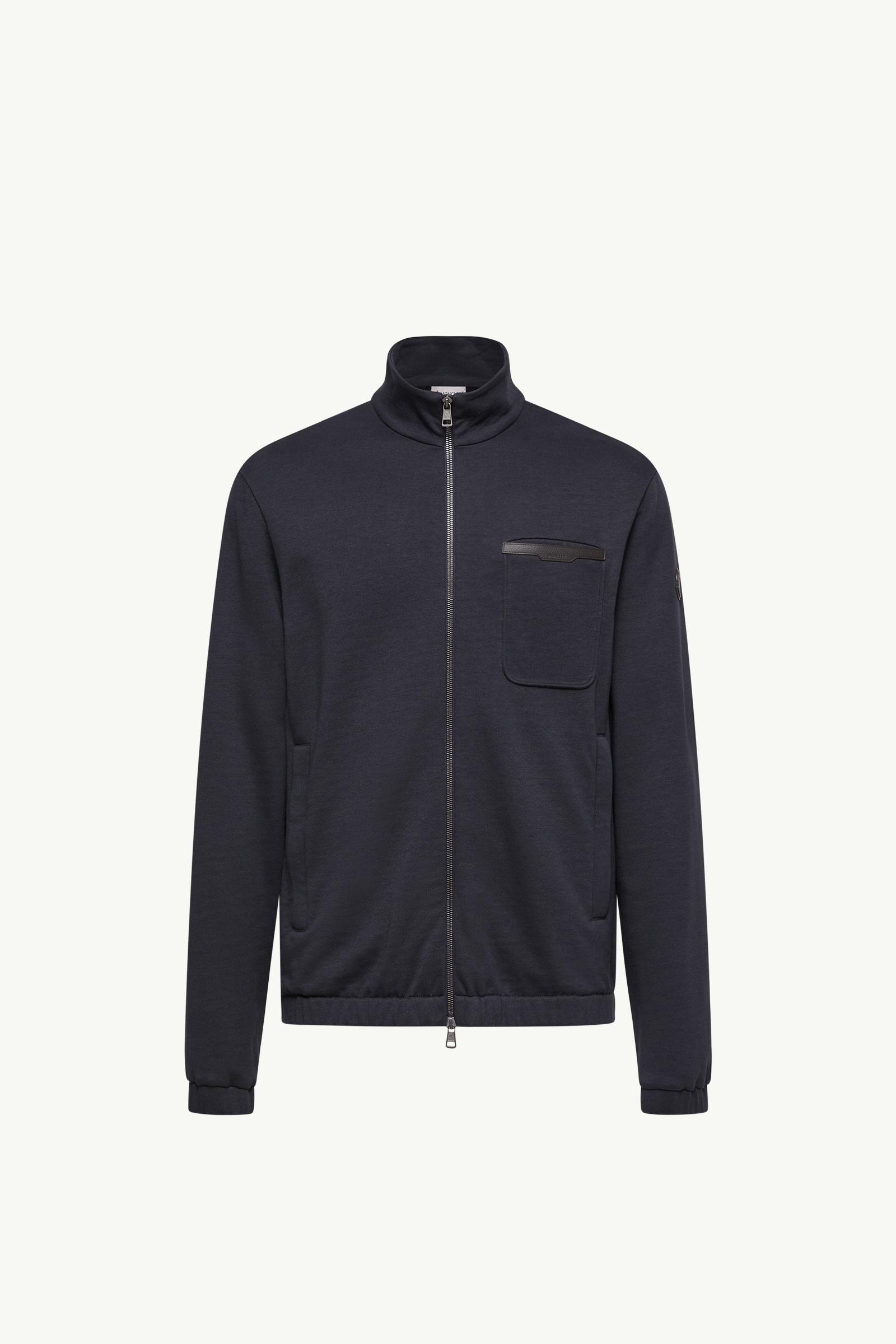 Kapuzenpullover mit Reißverschluss aus einer Baumwollmischung Herren Dunkelblau Moncler, 1 of 0