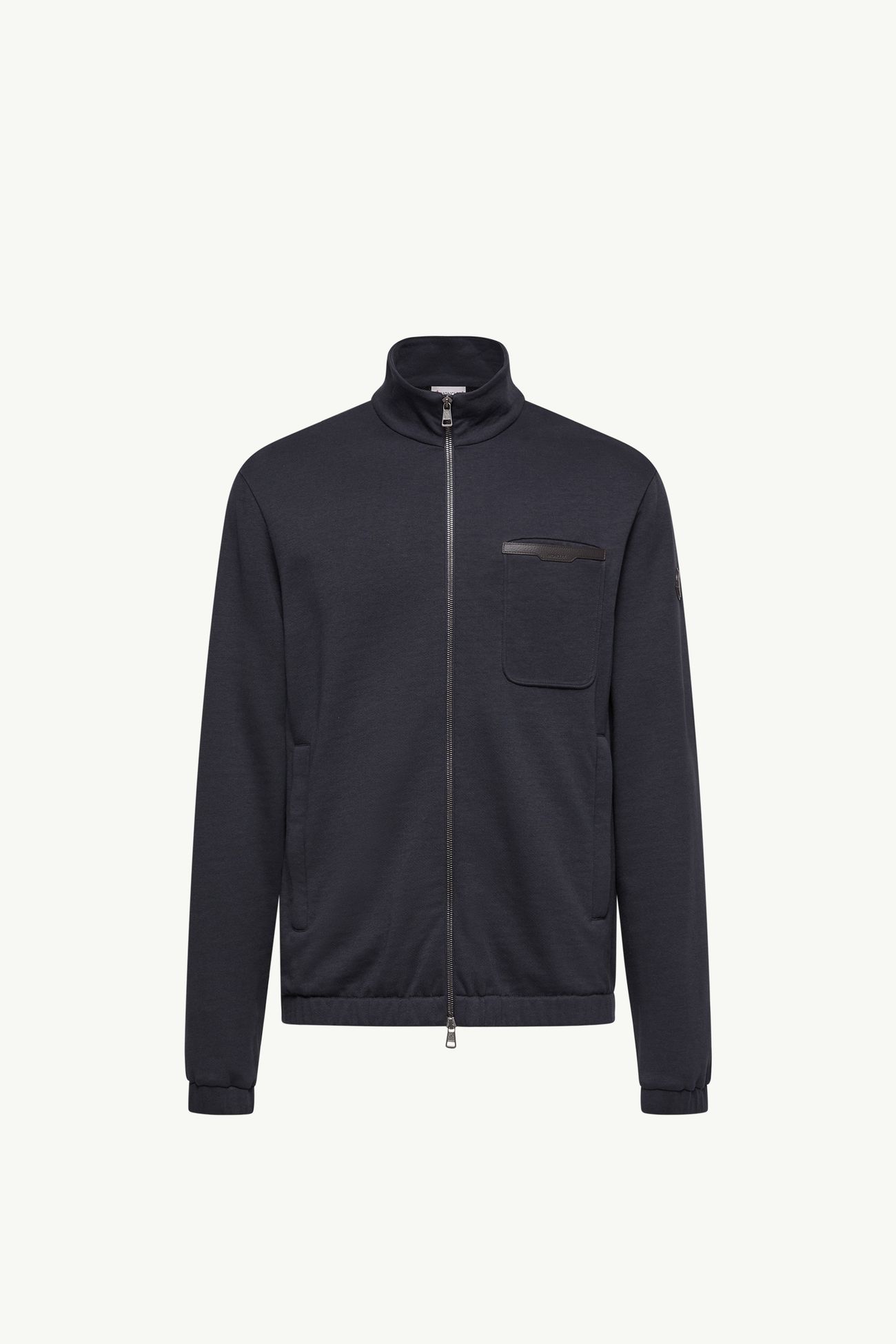 Felpa con zip in misto cotone Uomo Blu Scuro Moncler 2