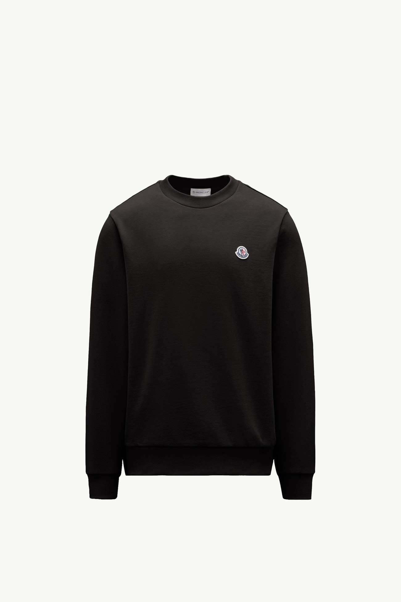 Logo Patch Cotton Sweatshirt Men Black Moncler 2