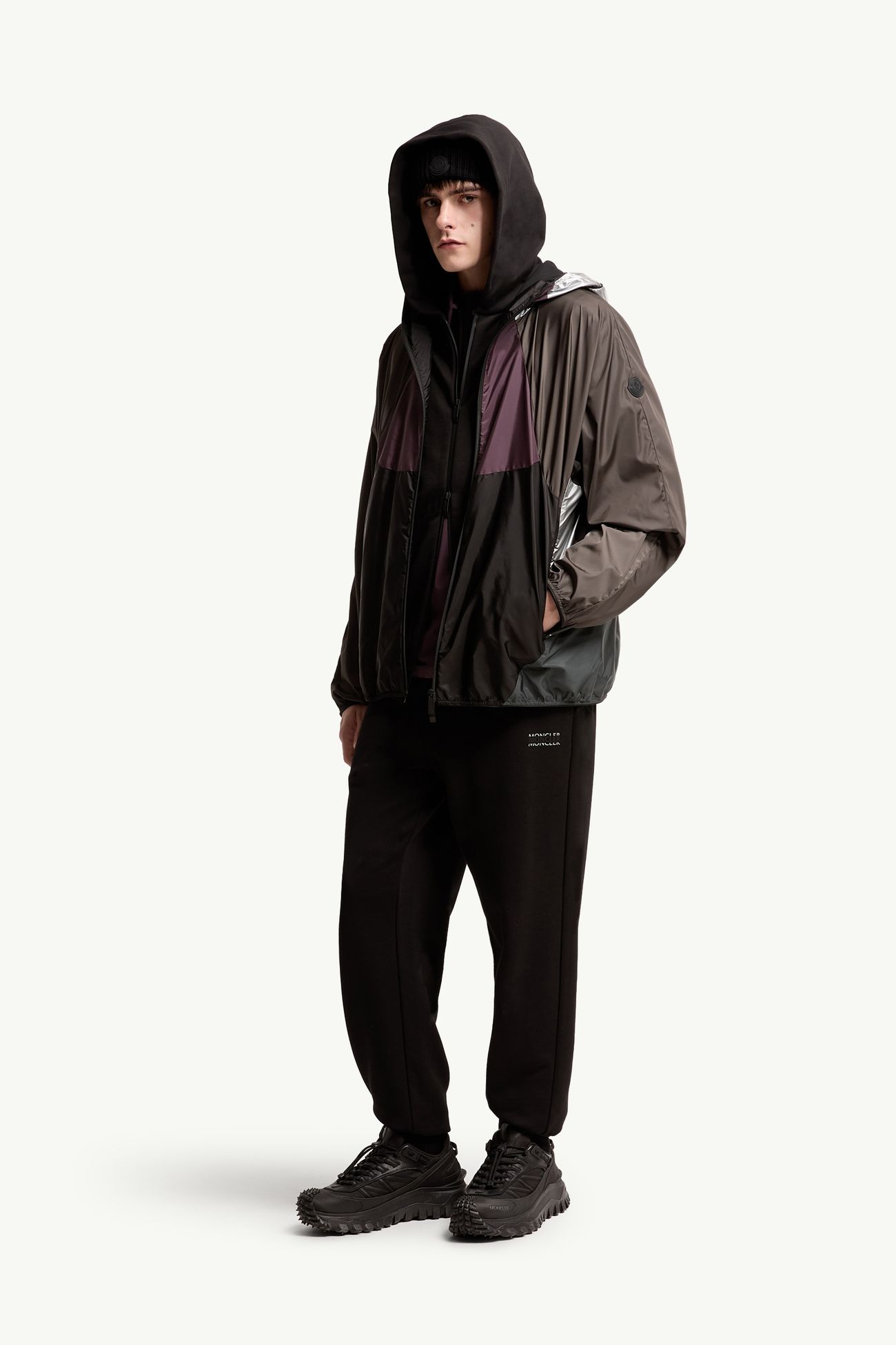 Jogginghose aus Baumwollfleece mit Logo Herren Schwarz Moncler 0
