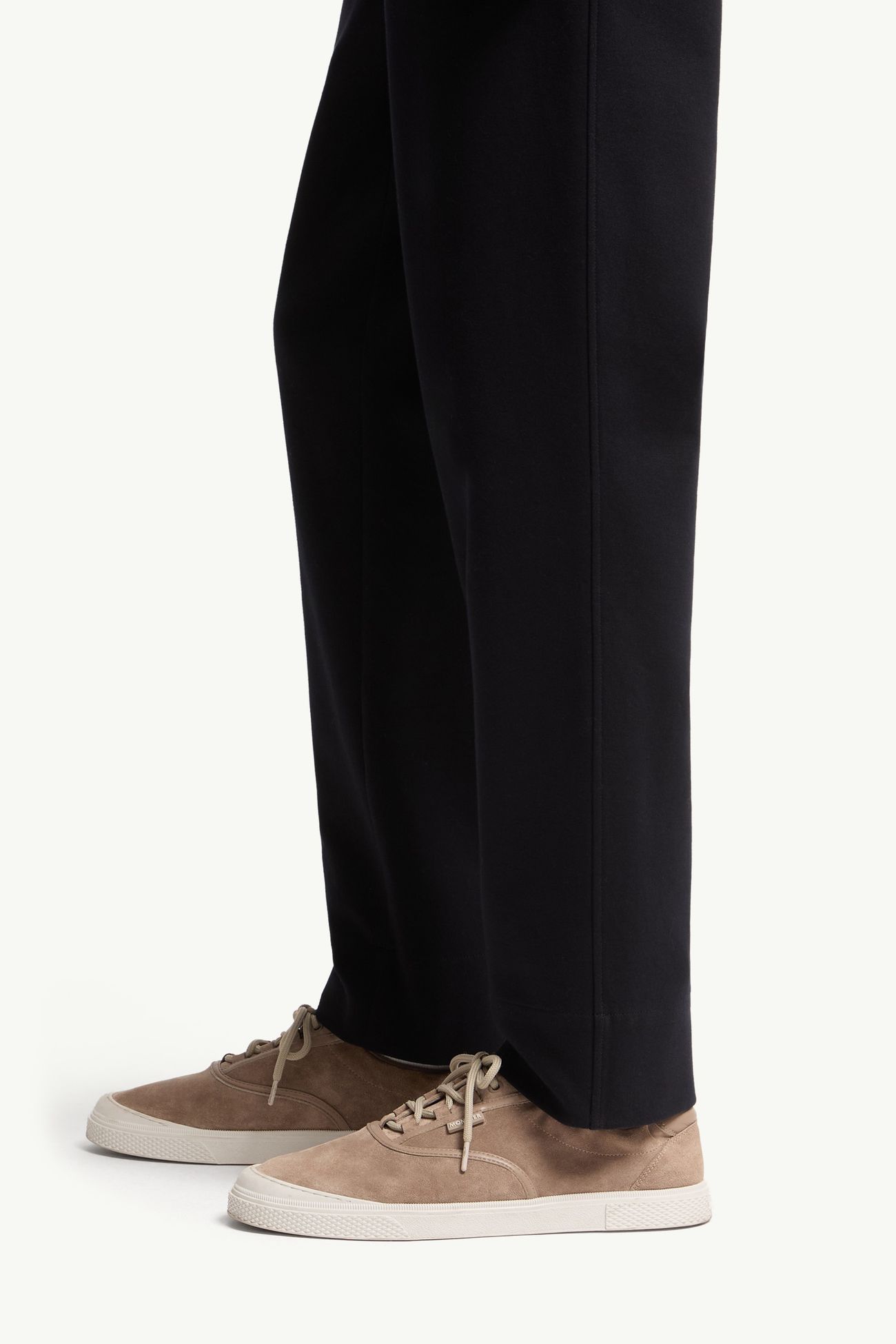 Pantalones deportivos de mezcla de algodón con logotipo de piel Hombre Azul oscuro Moncler 1