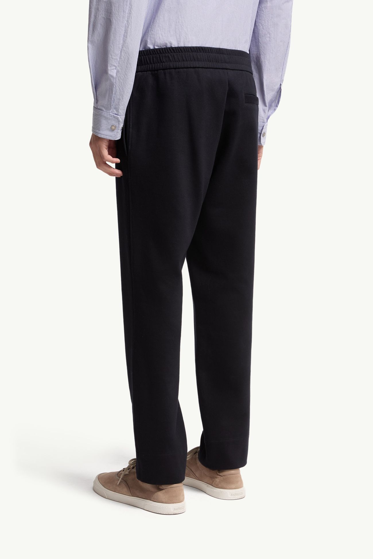 Pantalones deportivos de mezcla de algodón con logotipo de piel Hombre Azul oscuro Moncler 4