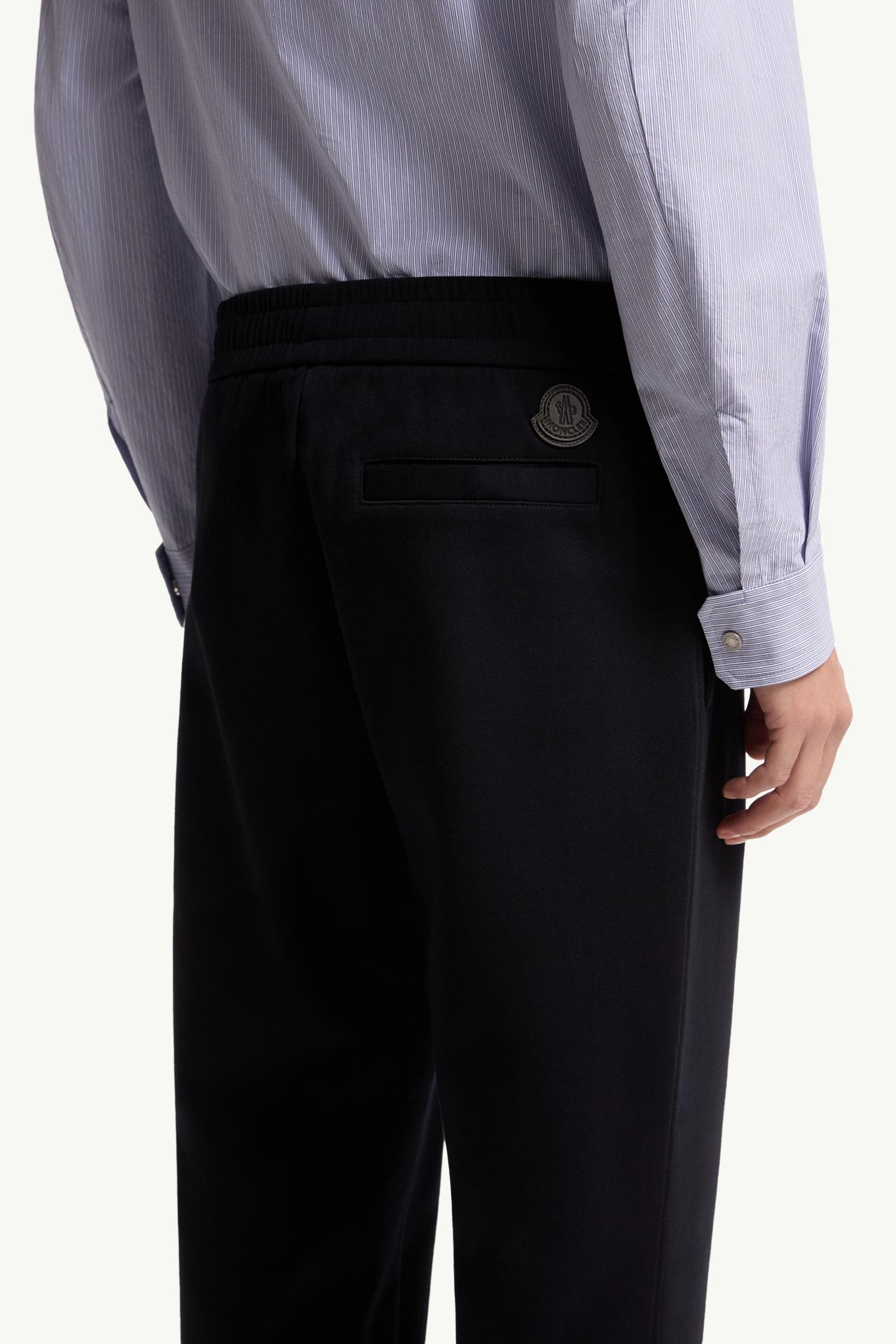 Dark Blue Leather Logo Cotton Blend Sweatpants - Pants & Shorts