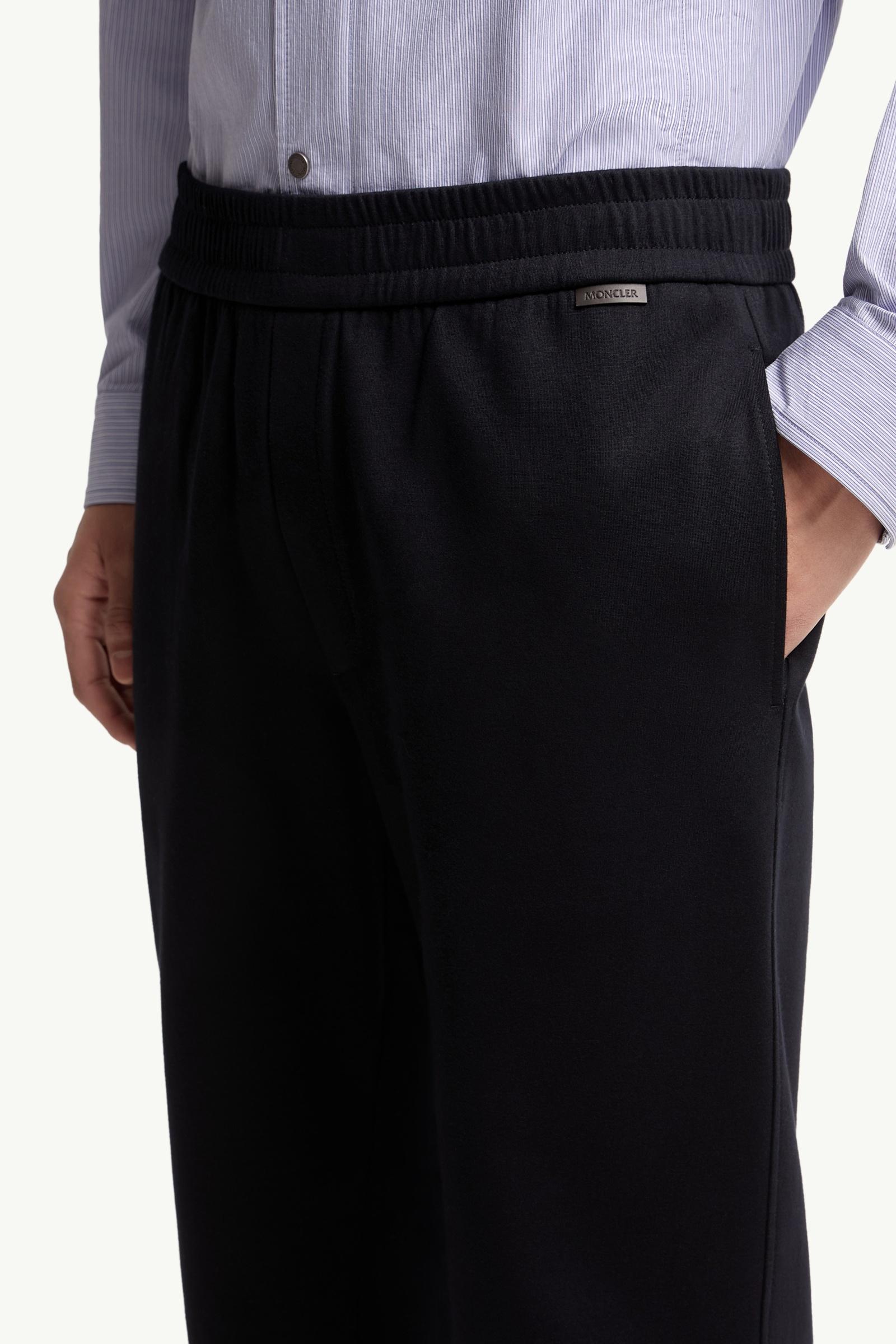 Dark Blue Leather Logo Cotton Blend Sweatpants - Pants & Shorts