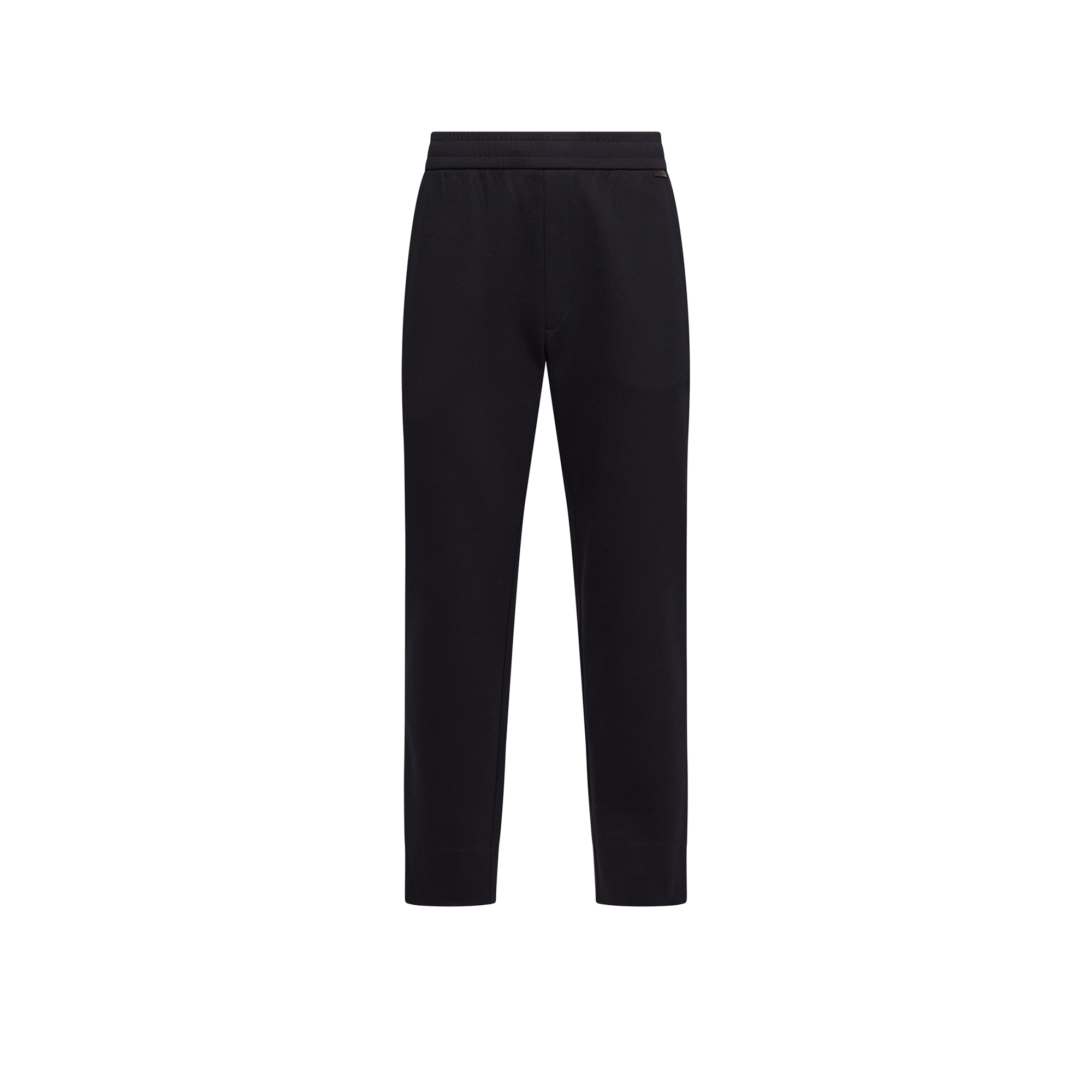 Moncler   Leather Logo Cotton Blend Track Pants for Men in Blue, Size: Xl