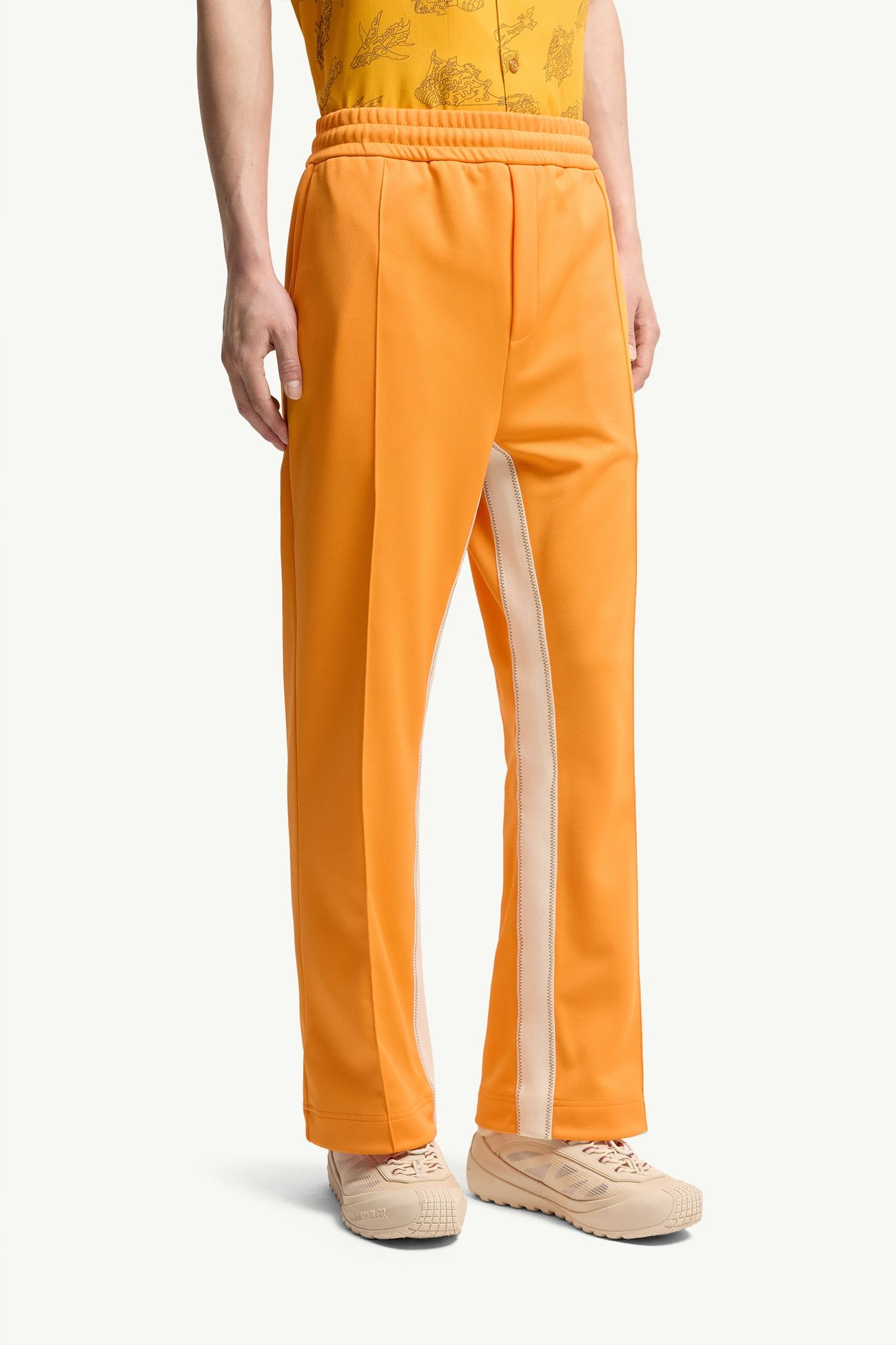 Topstitched Sweatpants Men Yellow Moncler 3