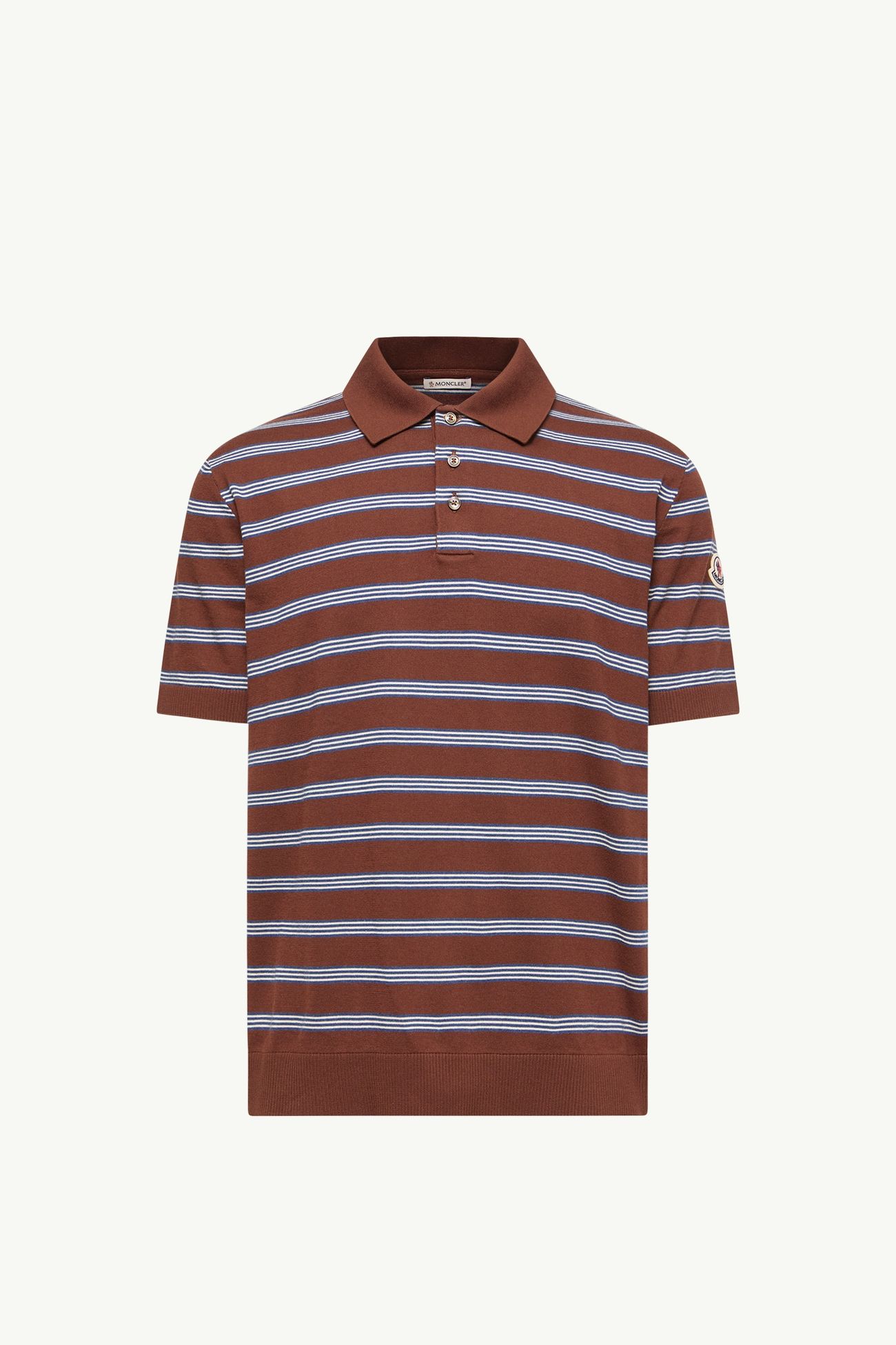 條紋棉質Polo恤 男士 藍色和啡色 Moncler 2