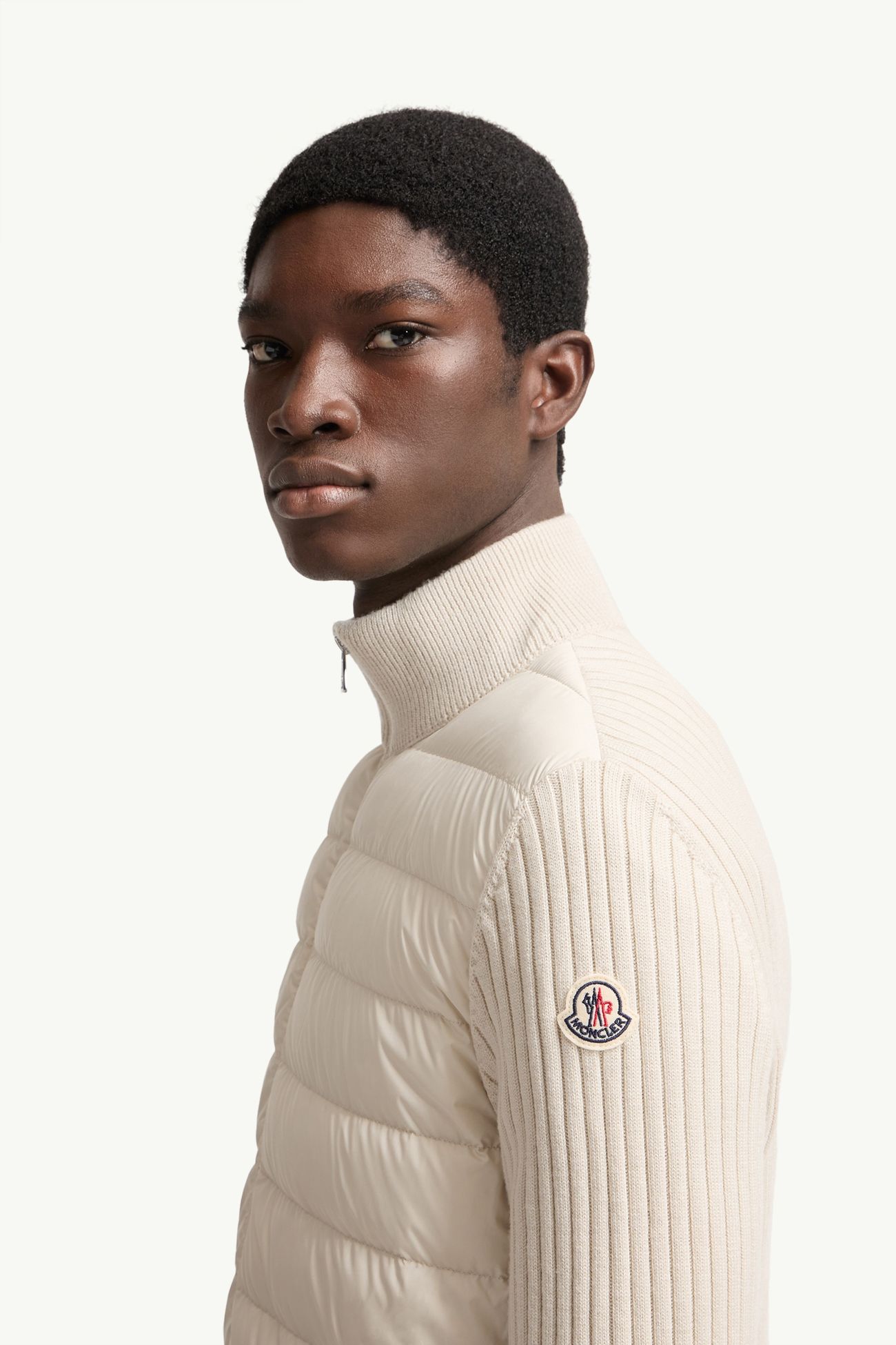 패딩 울 집업 카디건 남성 화이트 아이보리 Moncler 1