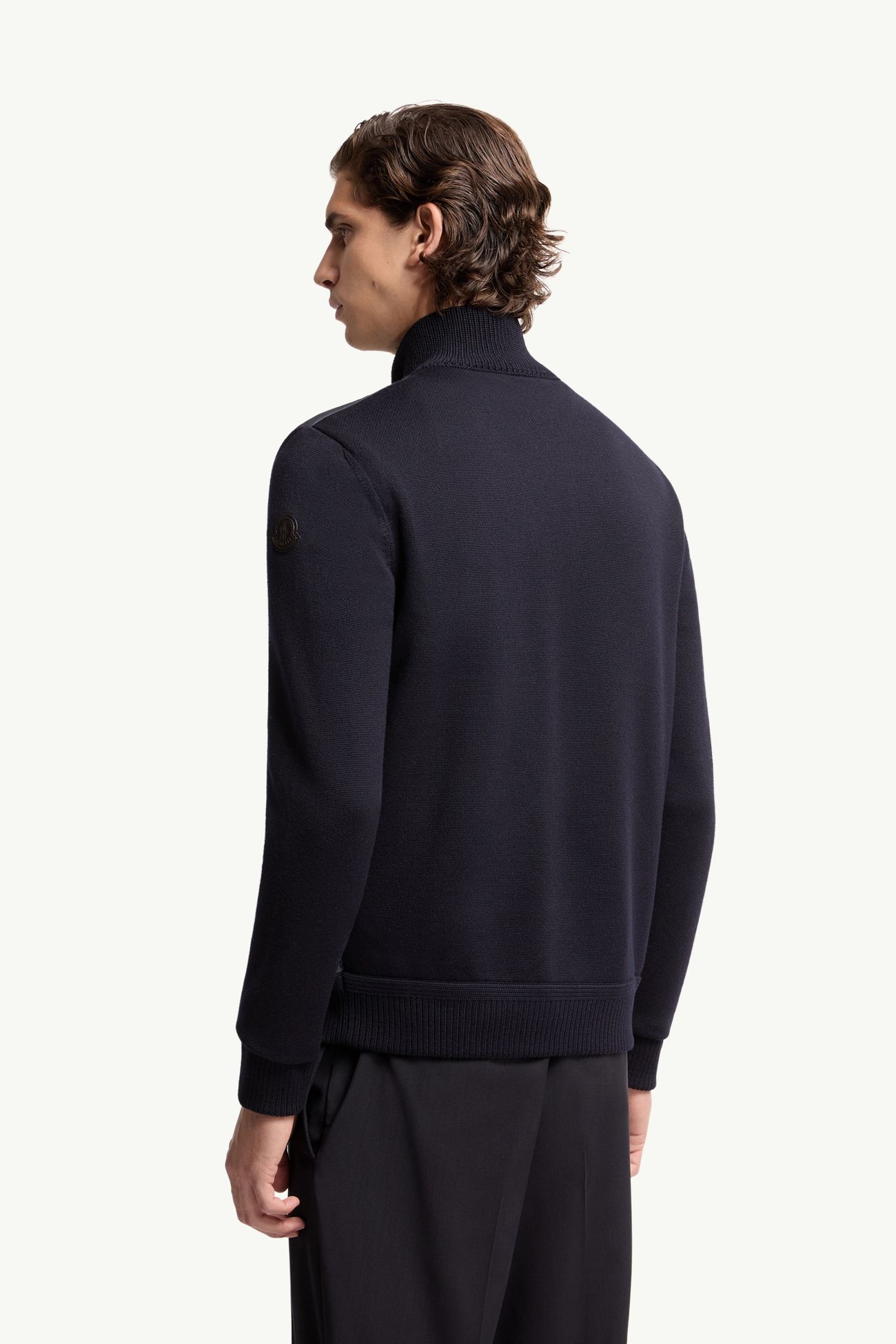 Cárdigan de lana acolchado con cremallera Hombre Azul marino Moncler 4