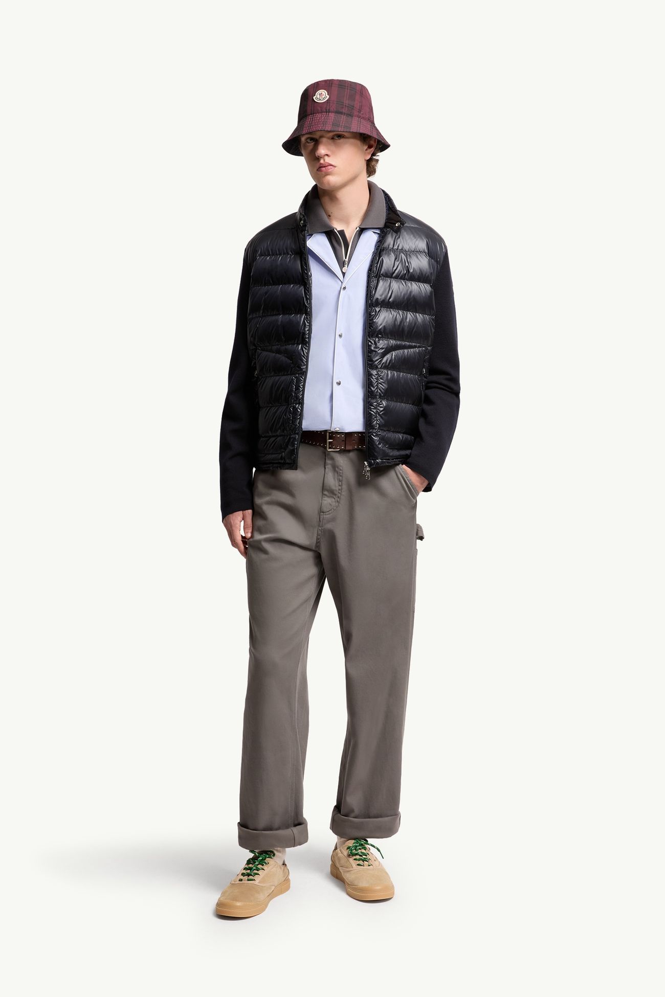 Padded Wool Zip-Up Cardigan Men Blue Moncler 0
