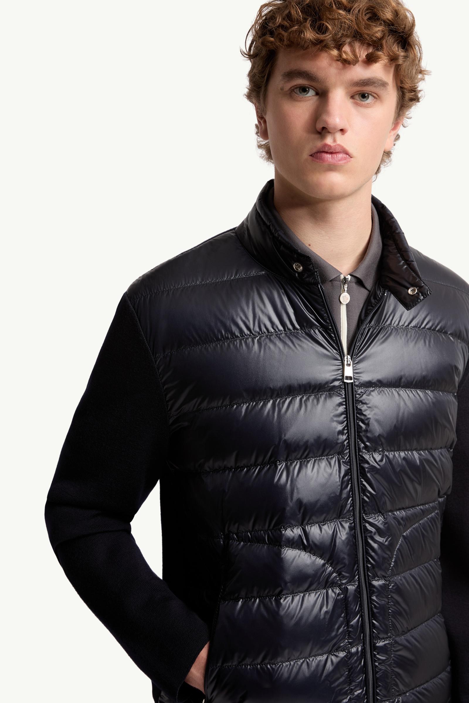 Blue Padded Wool Zip-Up Cardigan - Sweaters & Cardigans for Men
