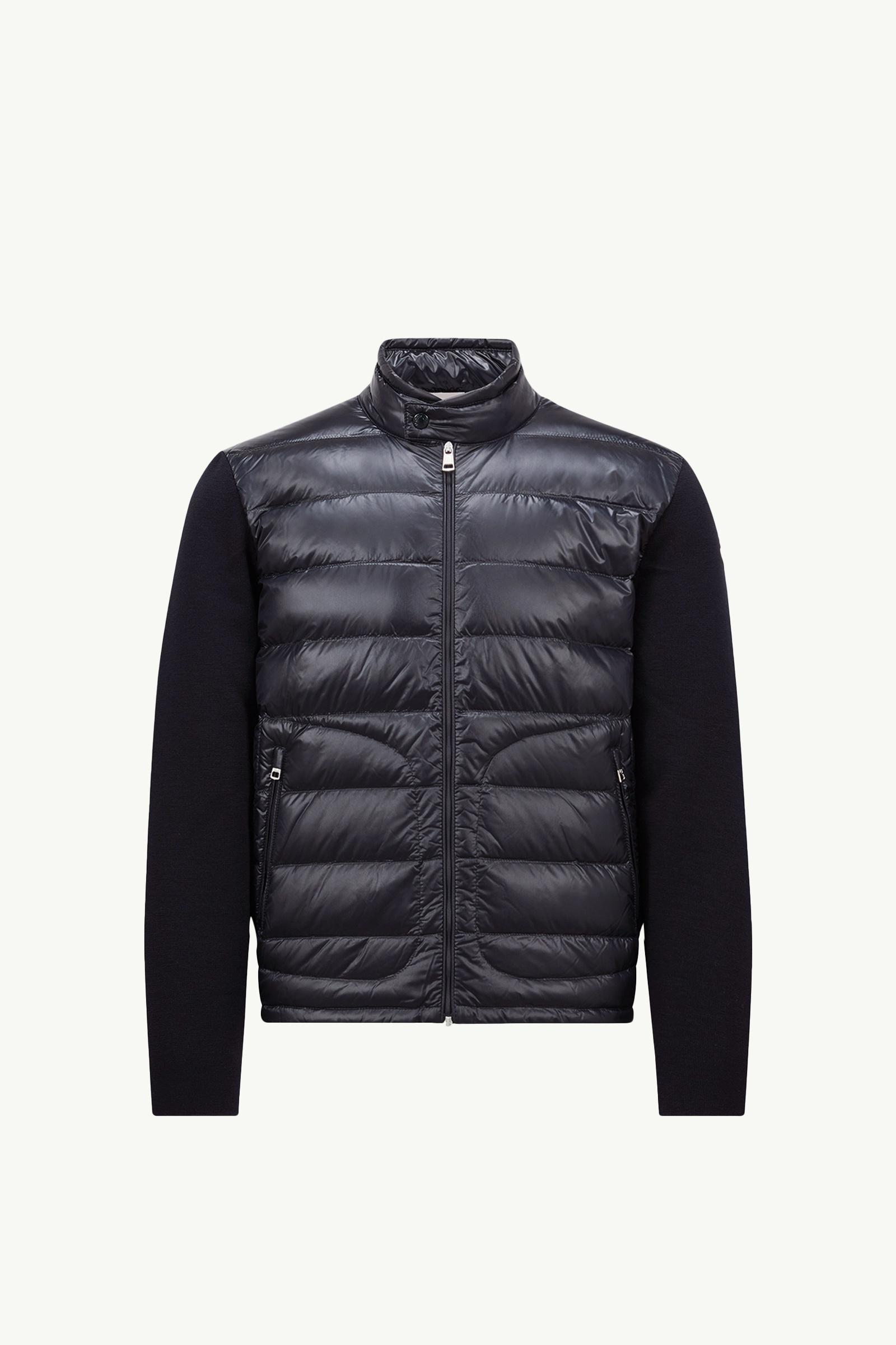 Blue Padded Wool Zip-Up Cardigan - Sweaters & Cardigans for Men