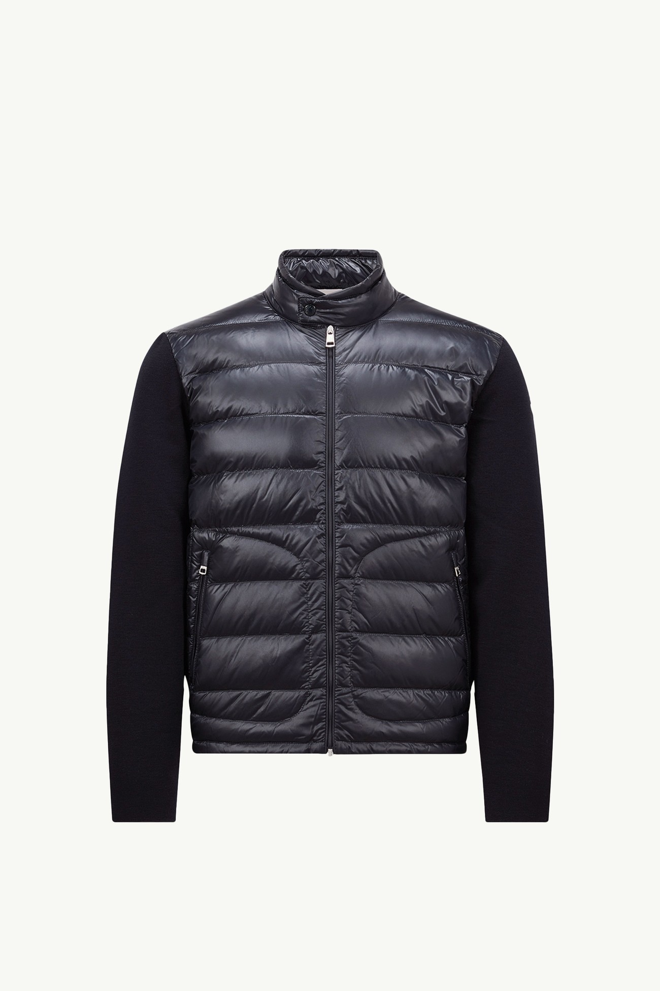 Padded Wool Zip-Up Cardigan Men Blue Moncler 2