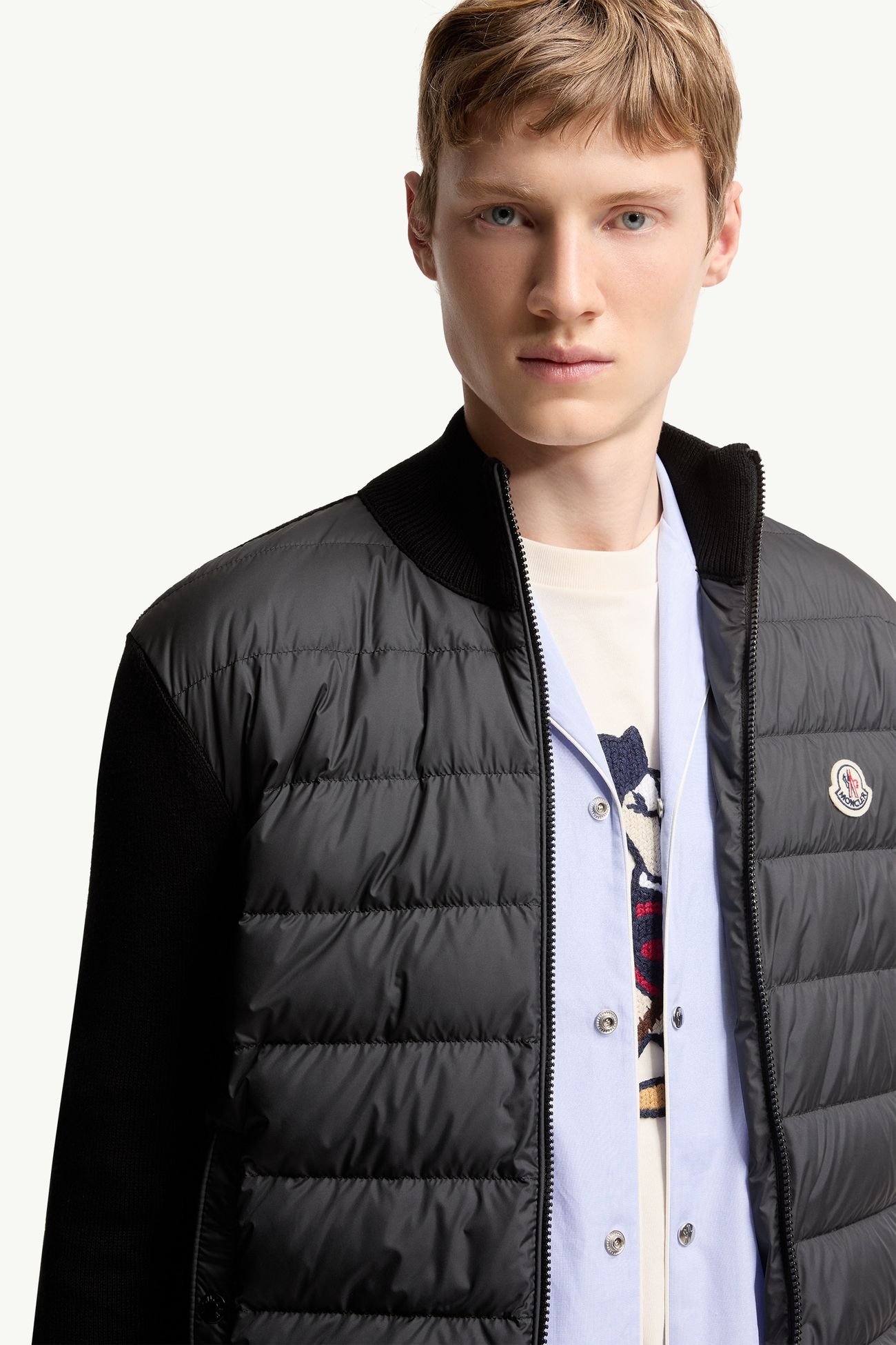 Padded Zip-Up Cotton Cardigan Men Black Moncler 5