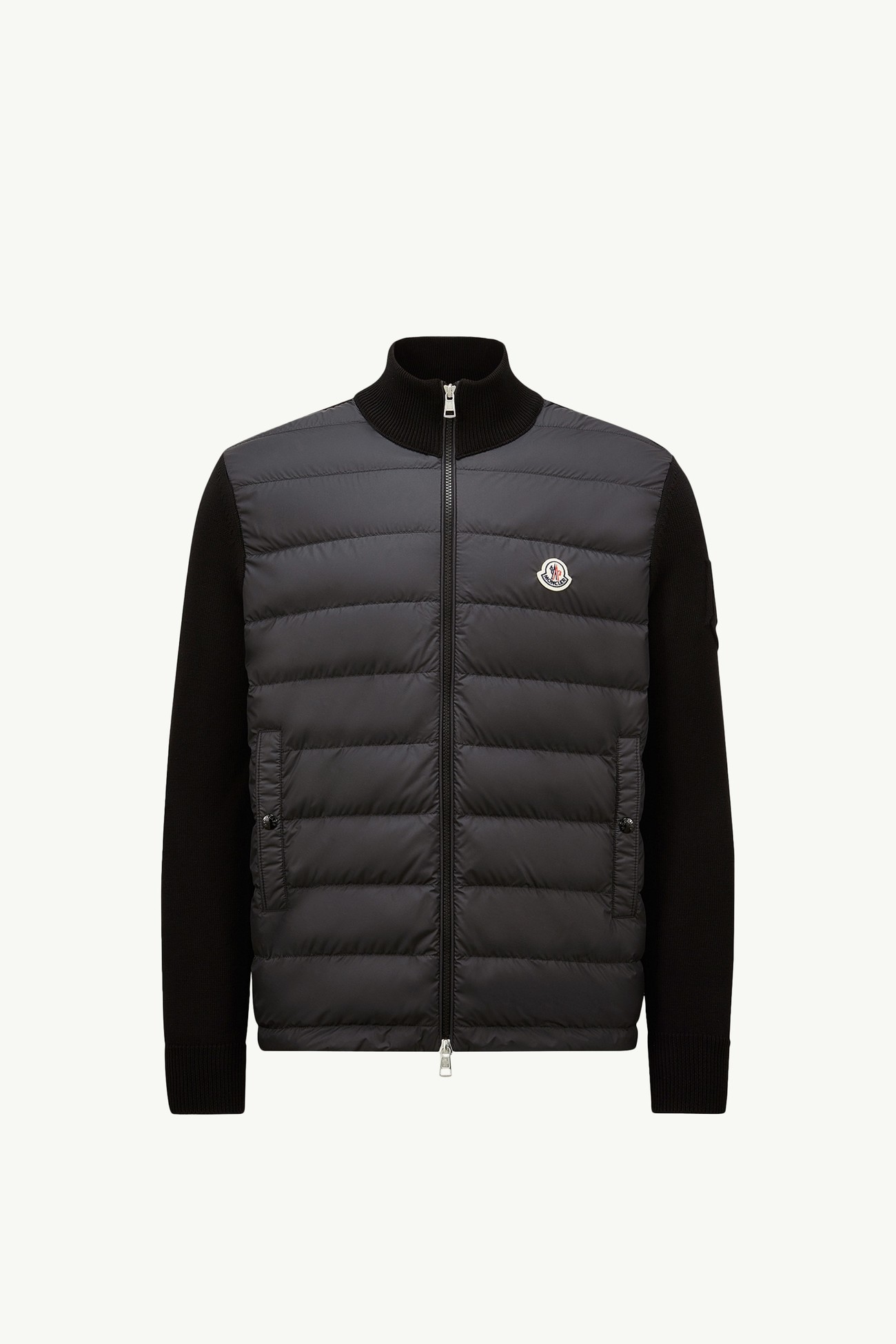 Padded Zip-Up Cotton Cardigan Men Black Moncler 2