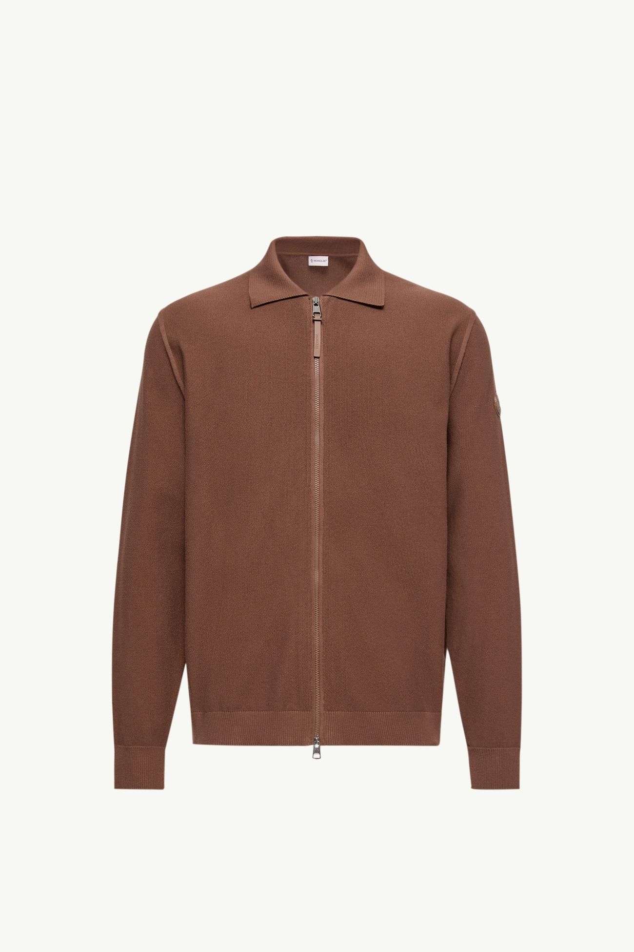 Cardigan zippé en coton Hommes Marron clair Moncler 2