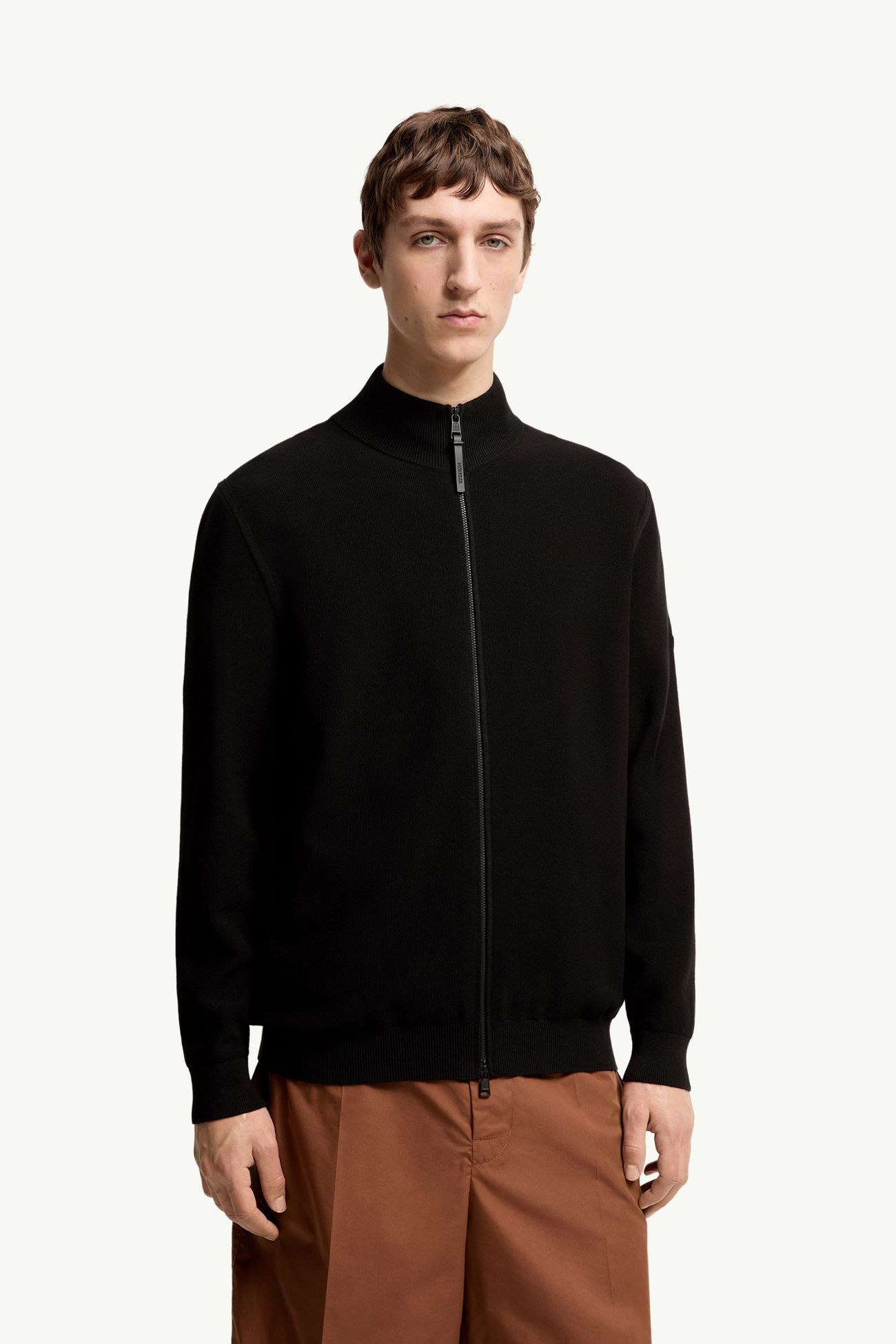 Cárdigan de algodón con cremallera Hombre Negro Moncler 3