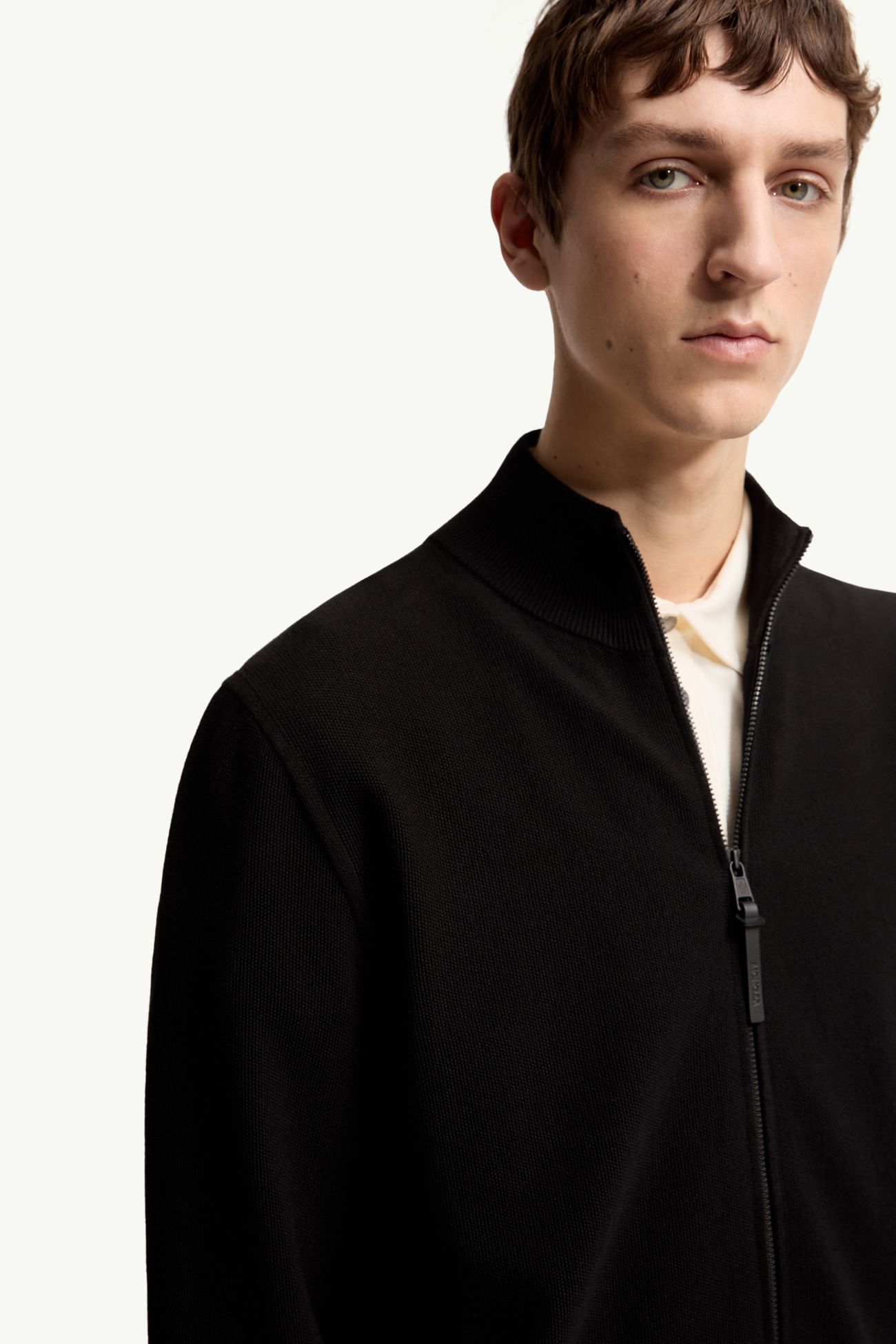 Strickjacke mit Reißverschluss aus Baumwolle Herren Schwarz Moncler 5