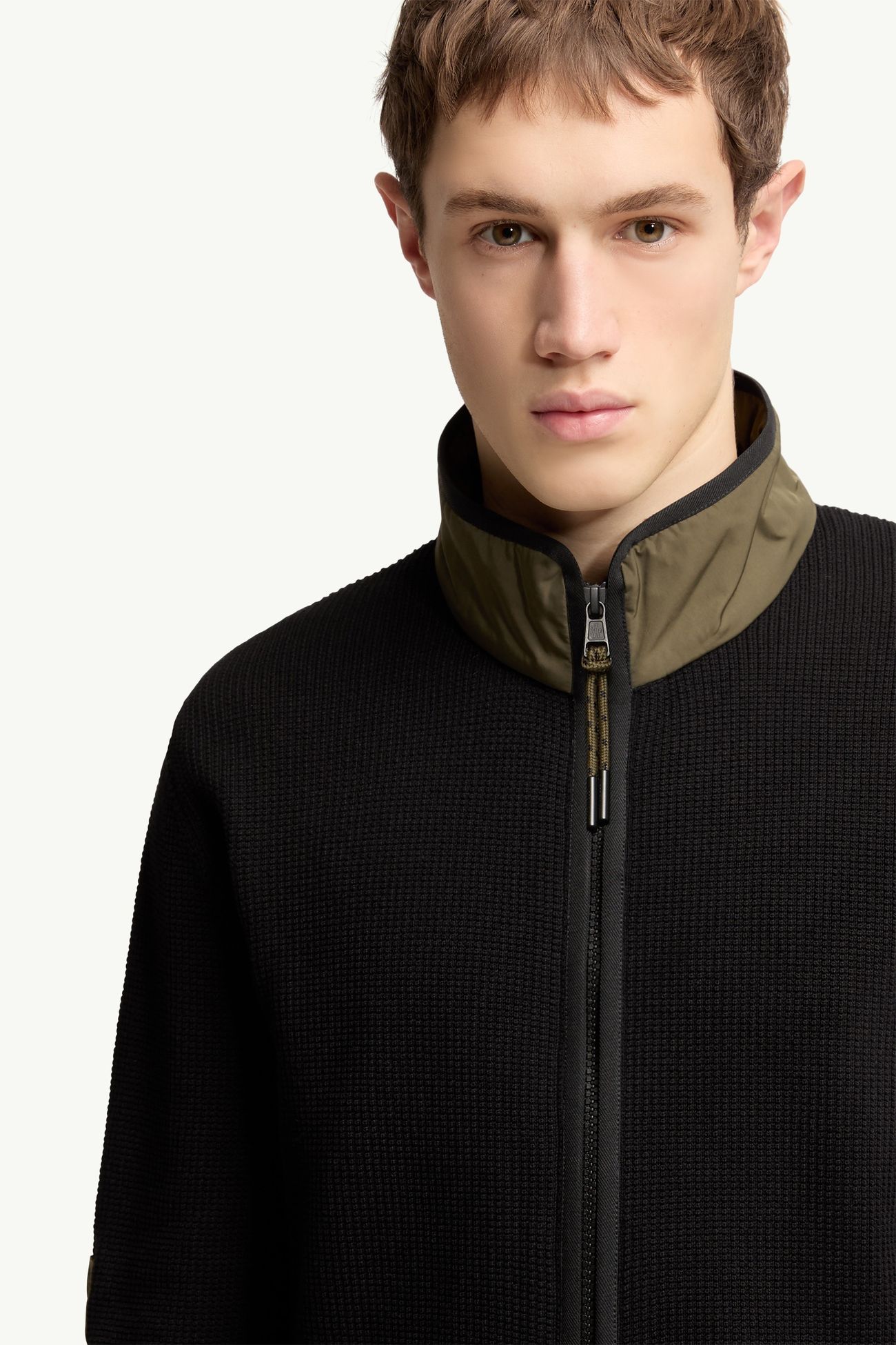 Zip-Up Cotton Cardigan Men Black Moncler 5