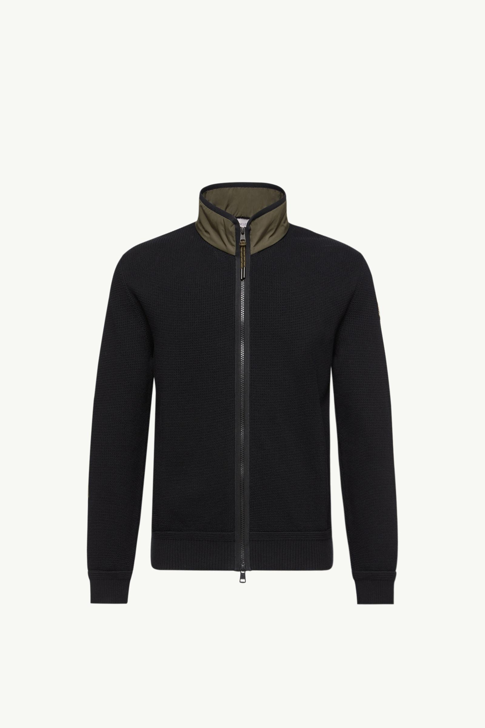 Zip-Up Cotton Cardigan Men Black Moncler, 1 of 0