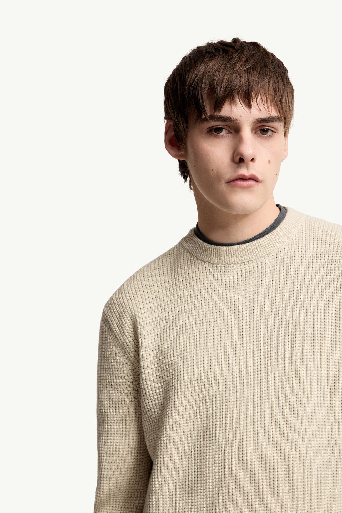 Pull en laine à logo Hommes Beige Clair Moncler 5